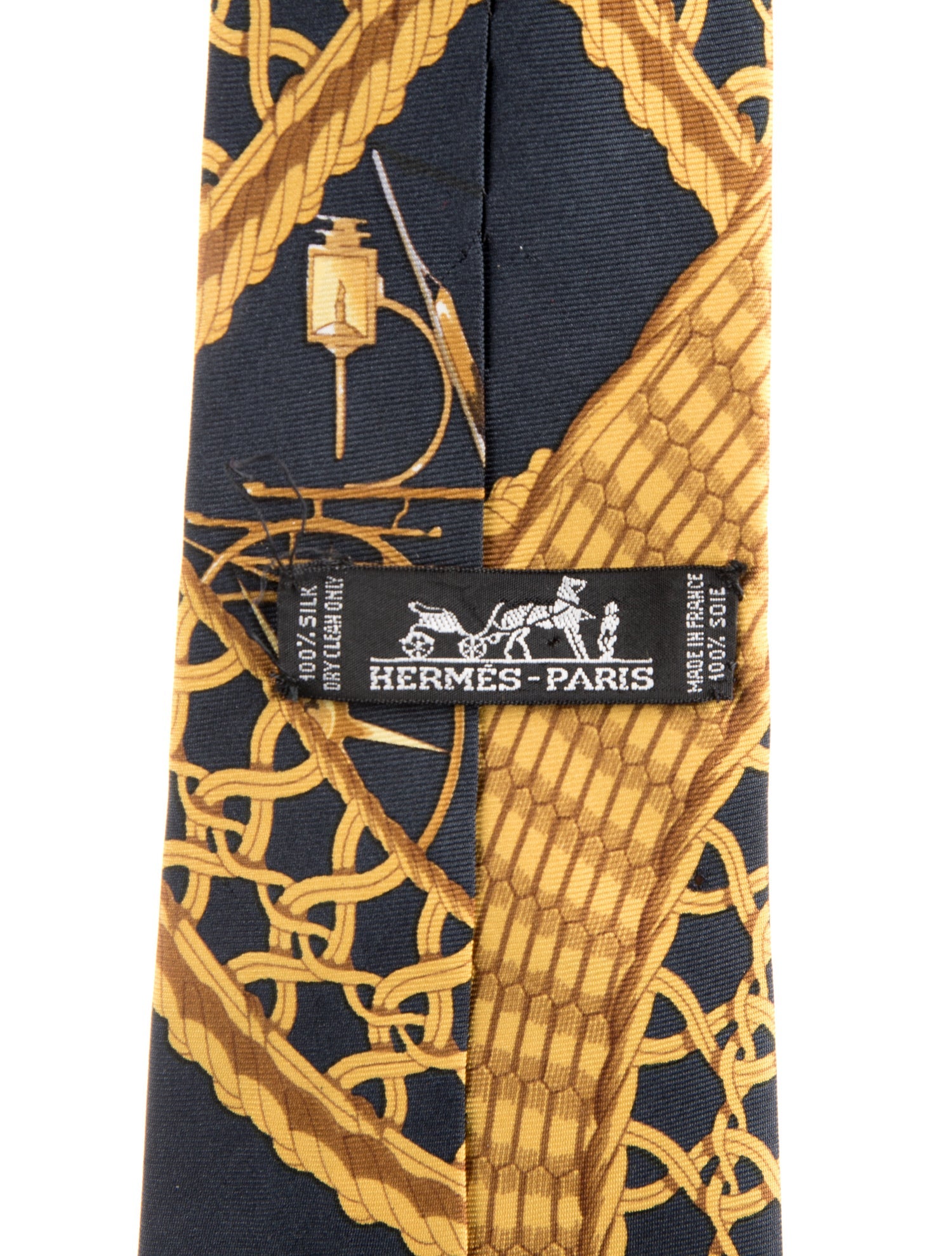 Hermès Pattern Print Silk Tie