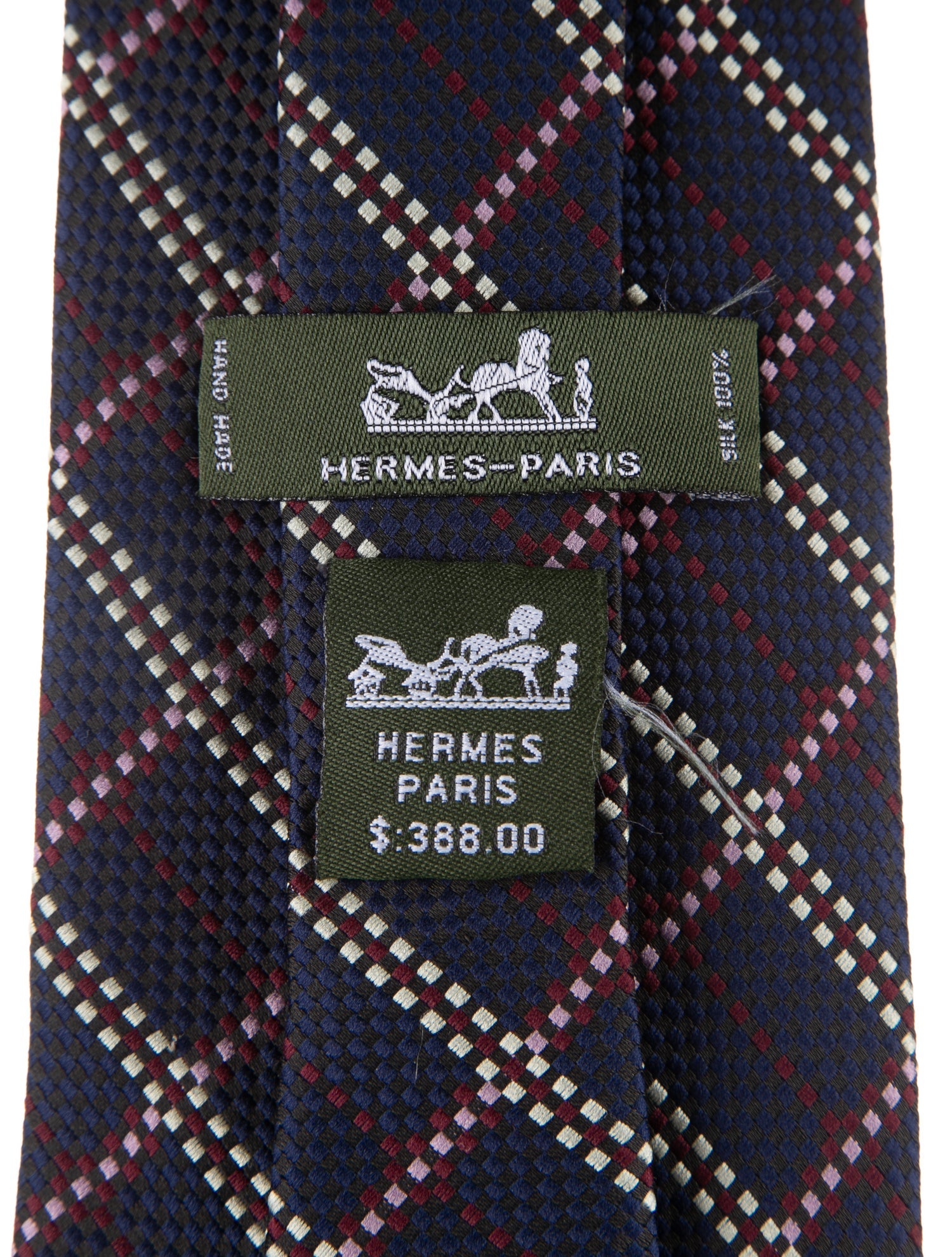 Hermès Pattern Print Silk Tie