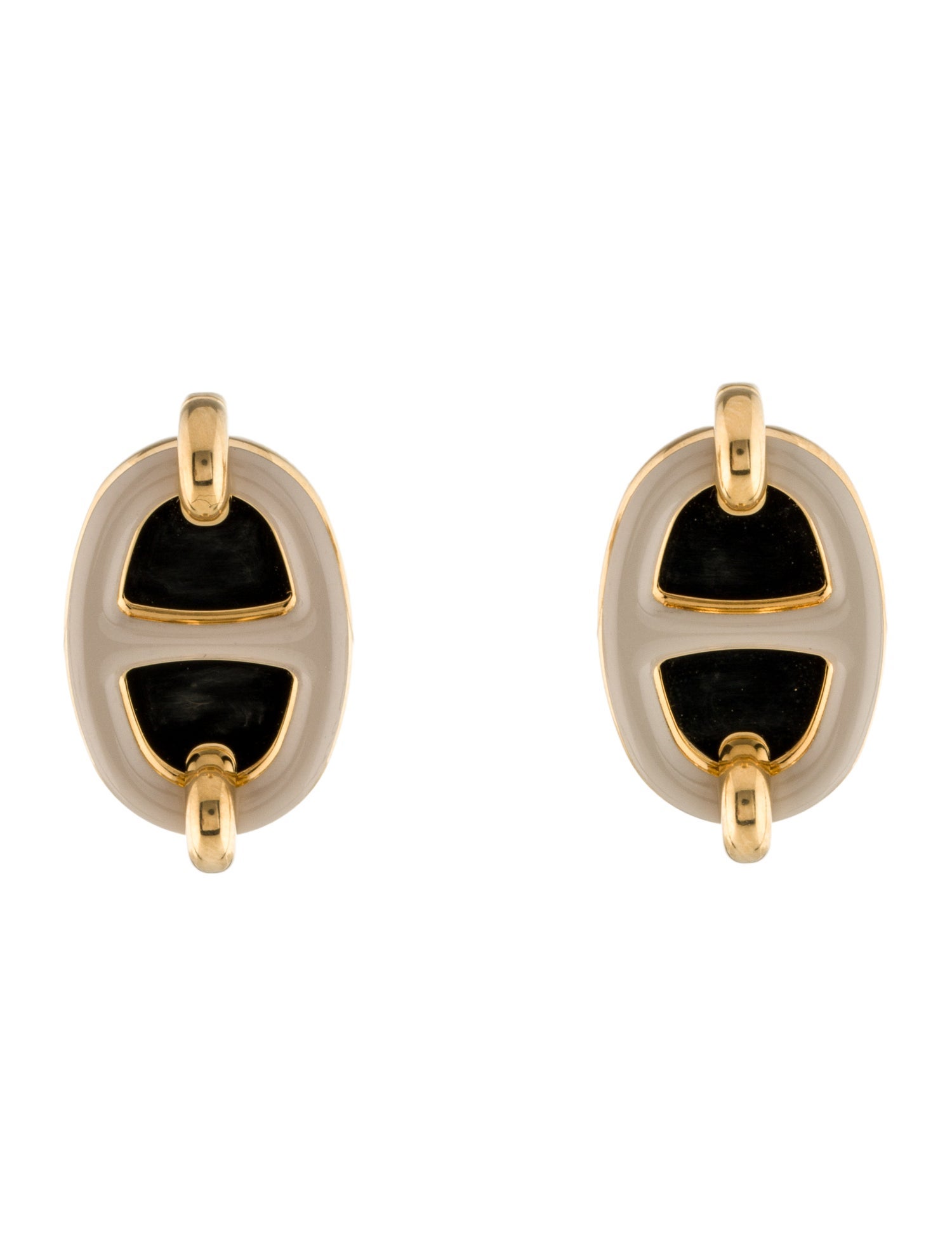 Hermès Lacquer Mini Maillon Stud Earrings