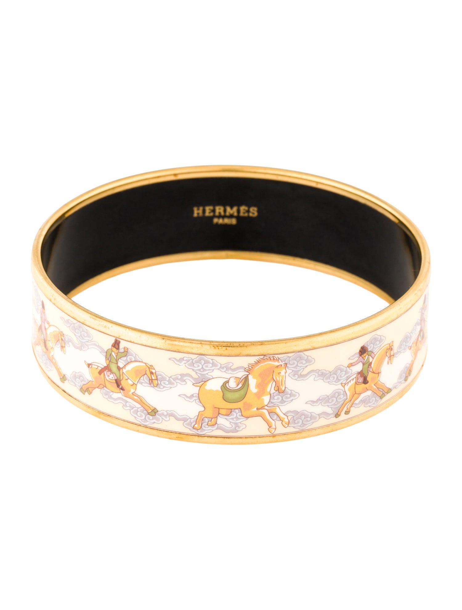 Hermès Enamel Wide Bangle Bracelet