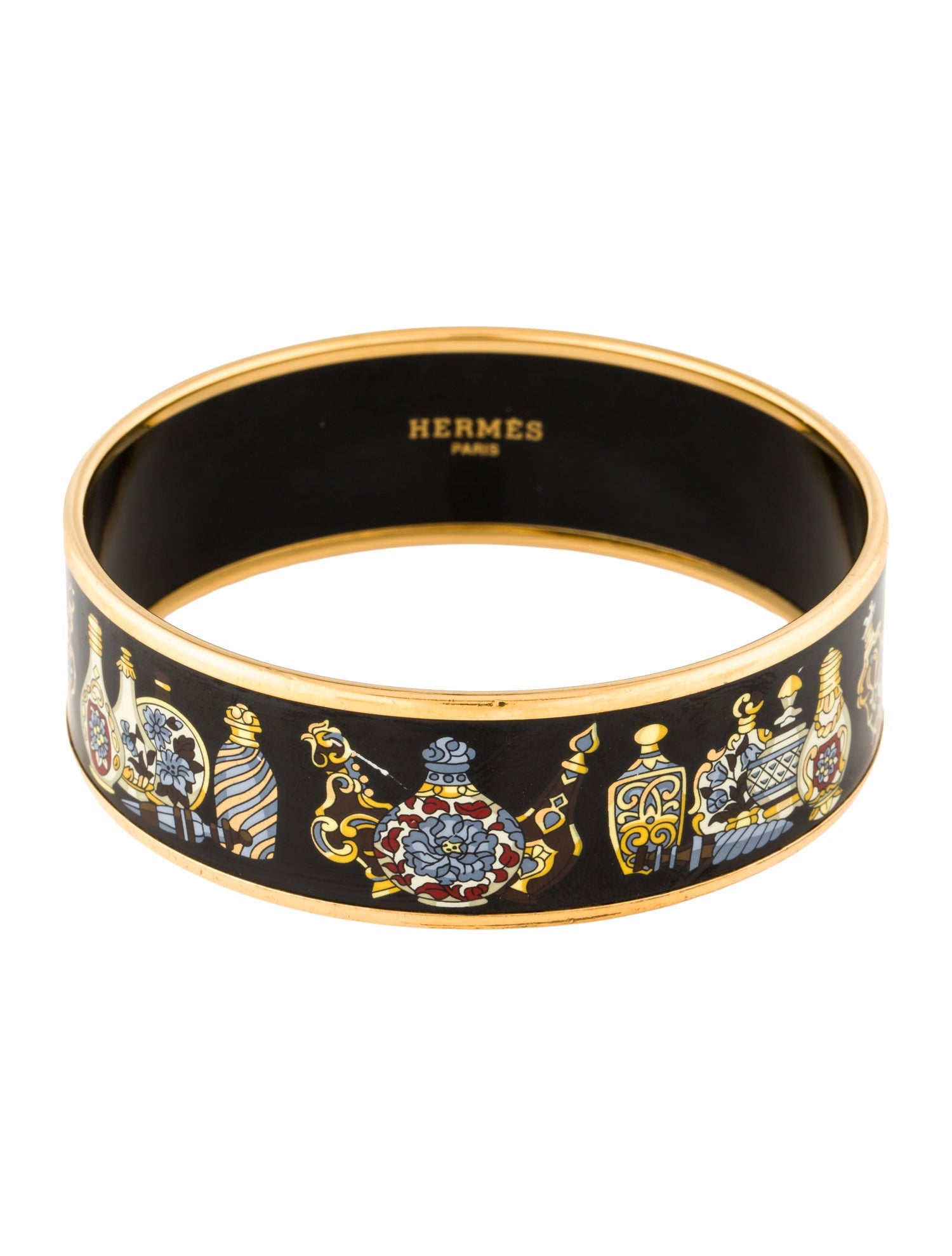 Hermès Enamel Wide Bangle Bracelet