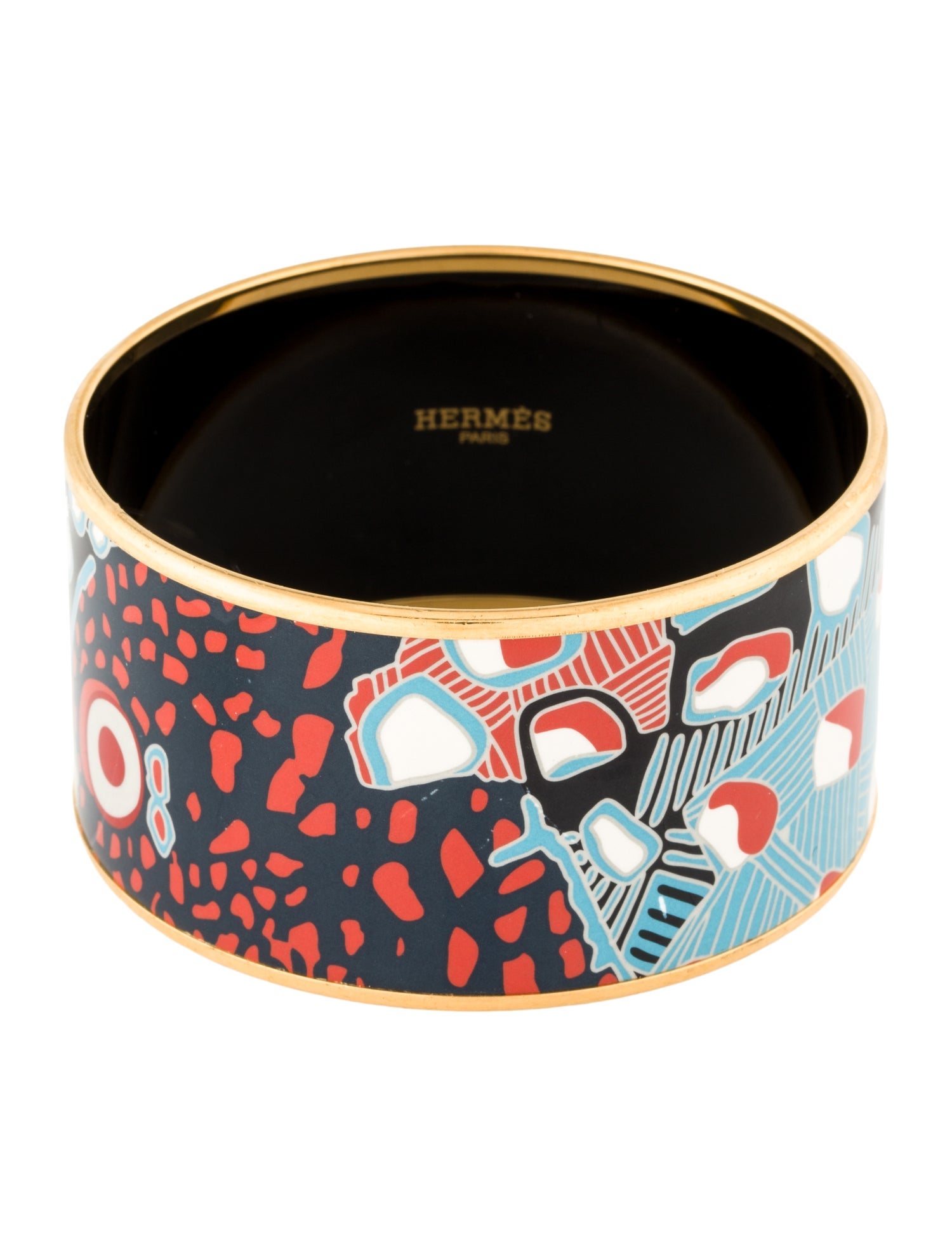Hermès Extra Wide Enamel Bangle Bracelet