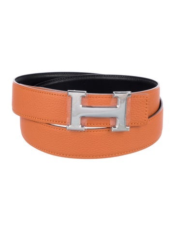 Pre-owned Hermes Reversible 32 Mm H Belt Kit In Multi