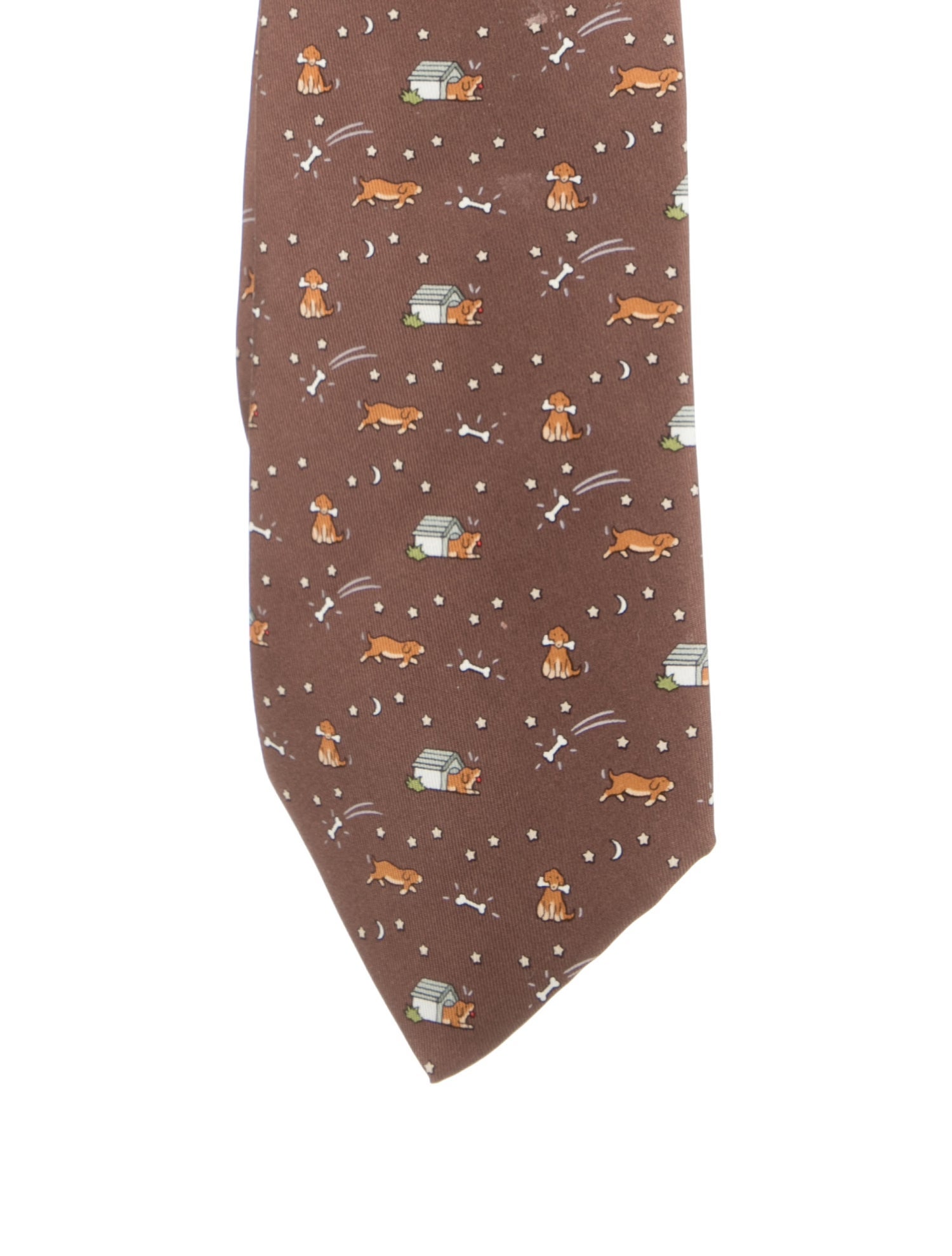 Hermès Pattern Print Silk Tie