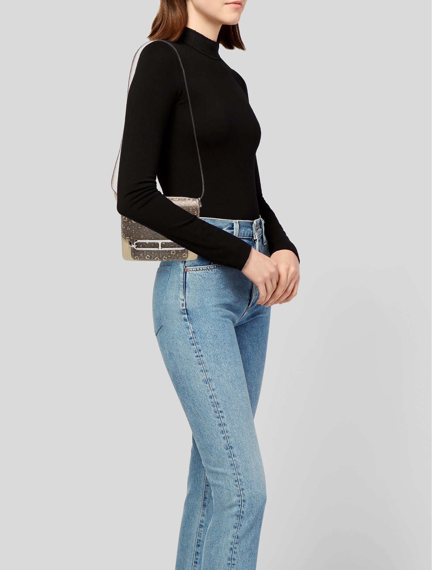 Hermès Matte Alligator & Lizard Mini Sac Roulis 18