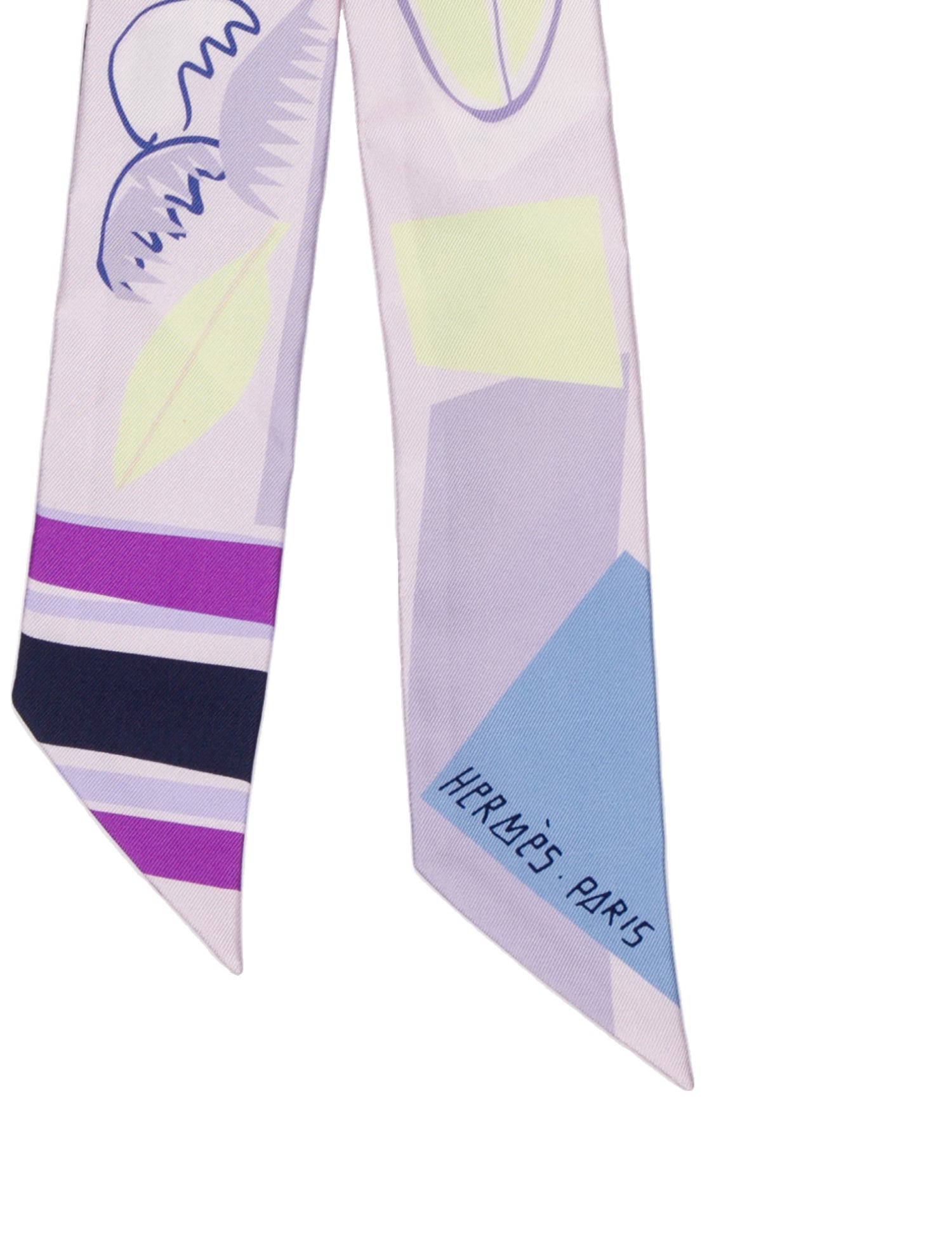 Hermès Sea Surf and Fun Silk Twilly Scarf w/ Tags