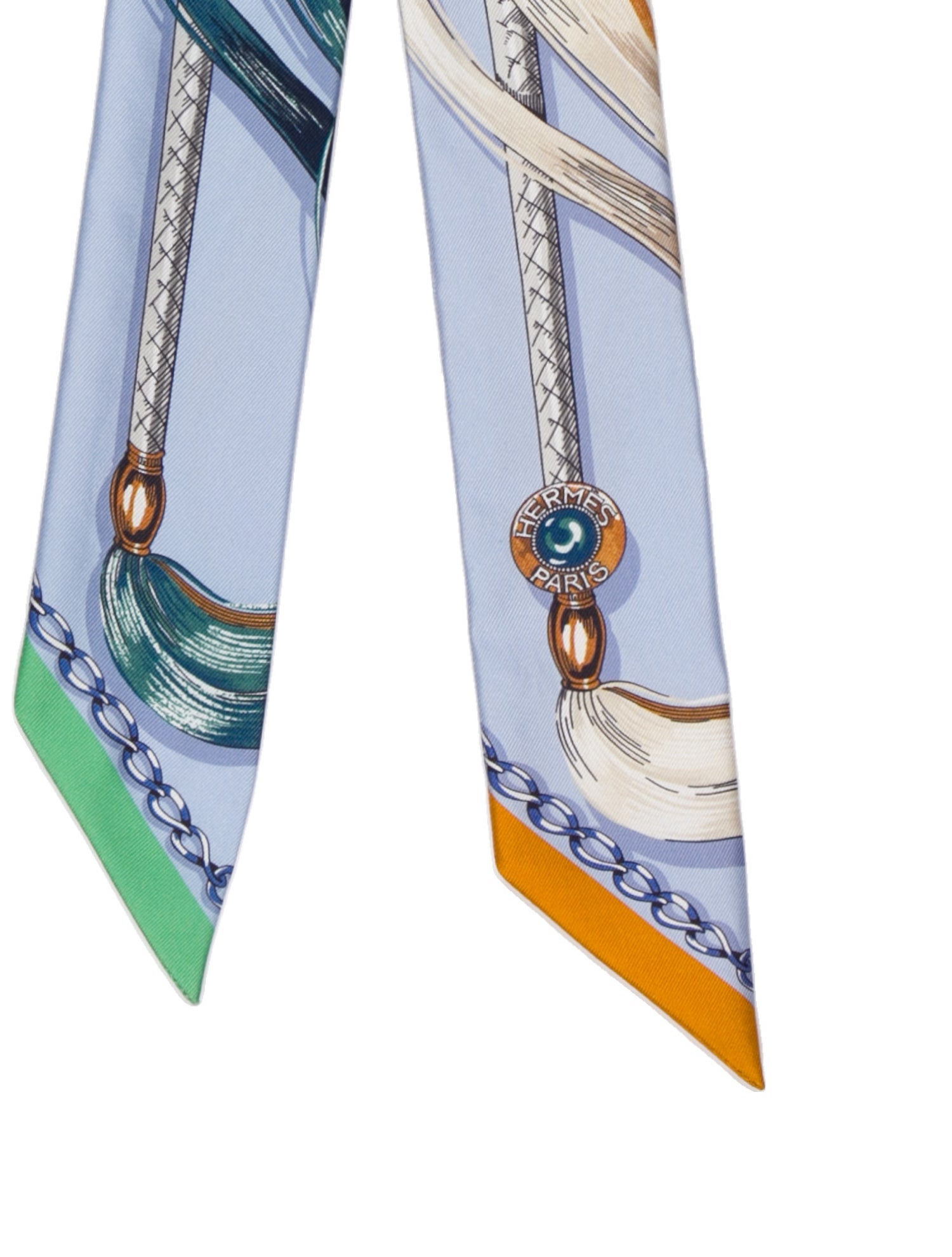 Hermès Cavalcades Silk Twilly Scarf