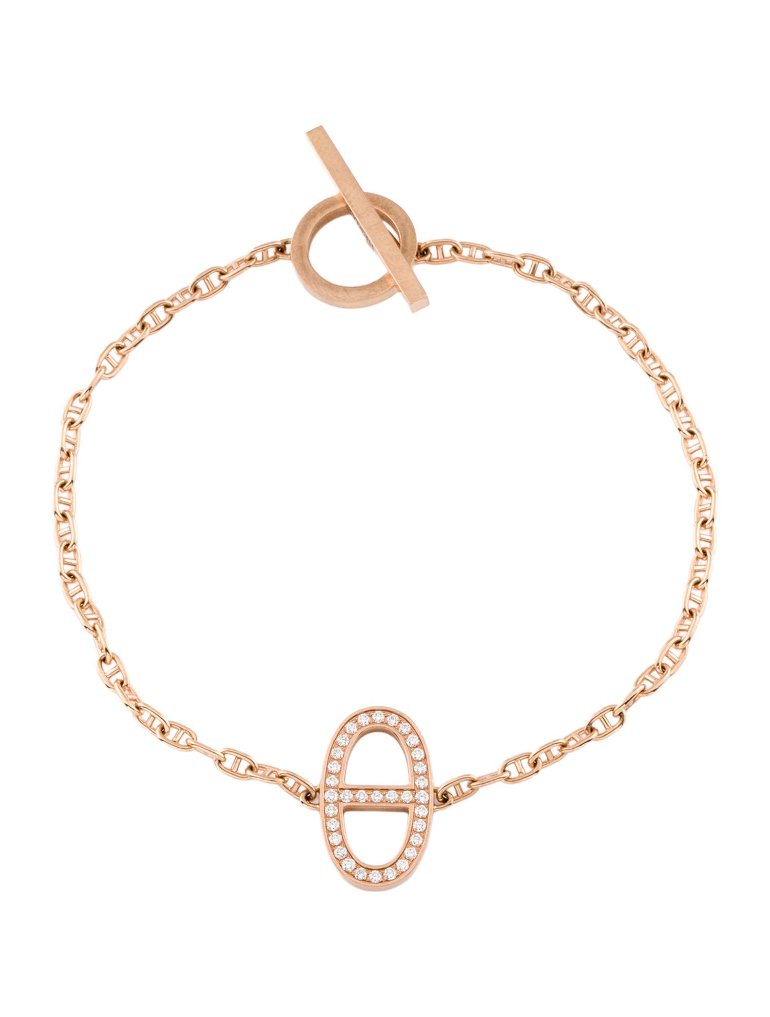 Hermès 18K Diamond Chaine d'Ancre Contour Bracelet