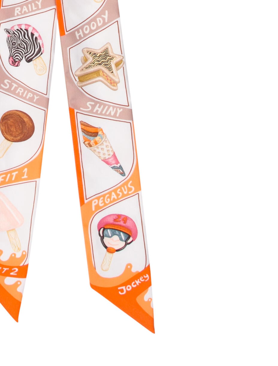 Hermès Funny Ice Cream Twilly Scarf