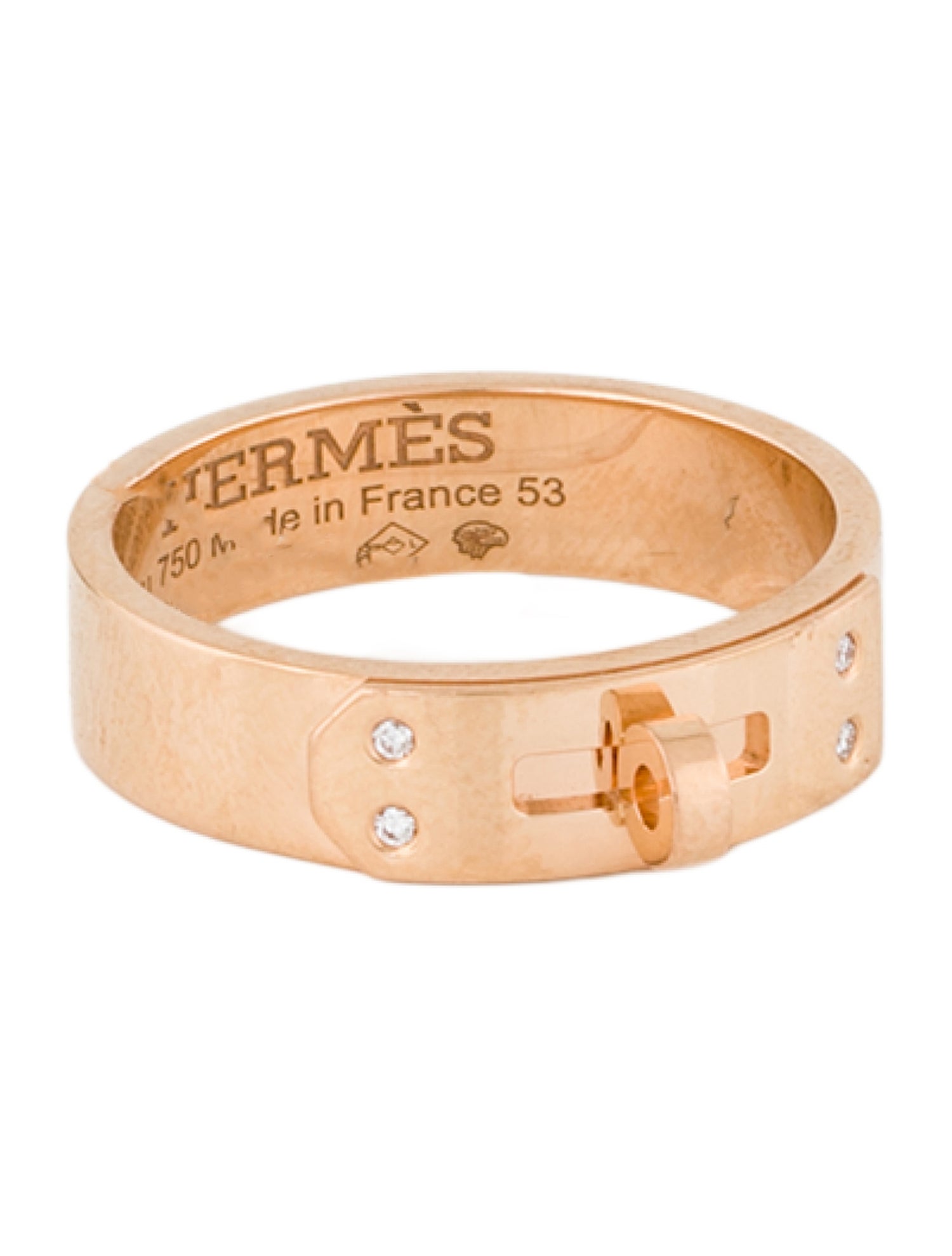 Hermès 18K Diamond Small Kelly Ring