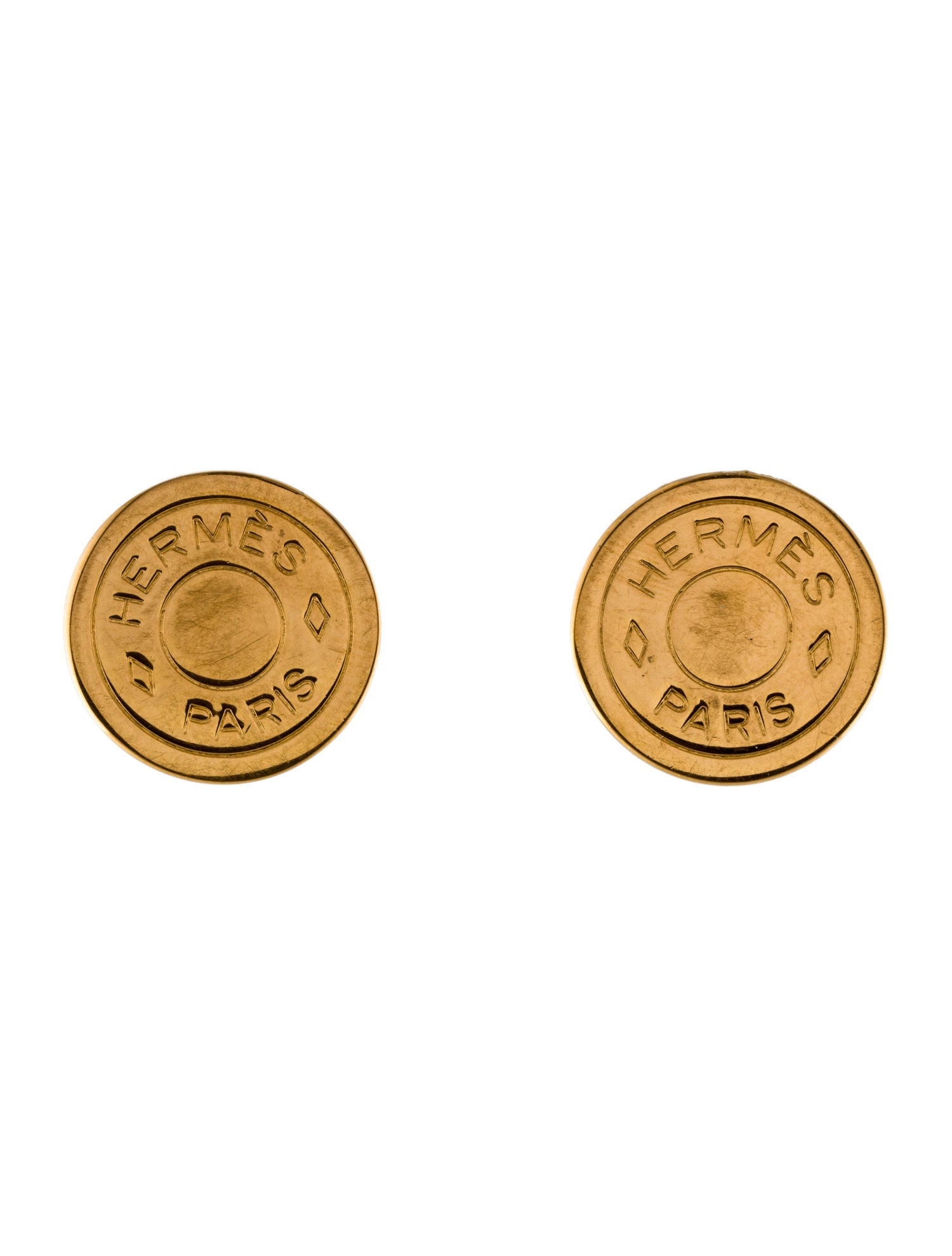 Hermès Vintage Clou De Selle Clip-On Earrings