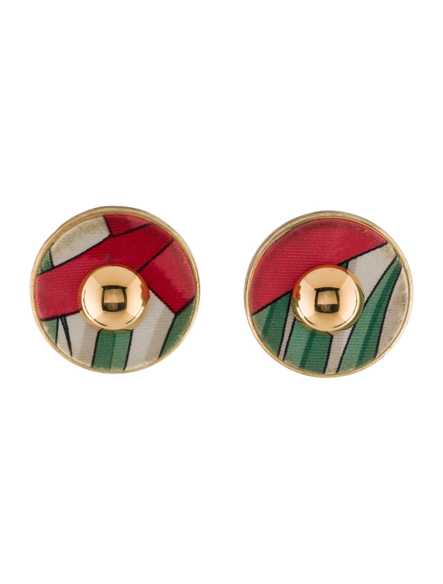 Hermès Vintage Silk Clip-On Earrings