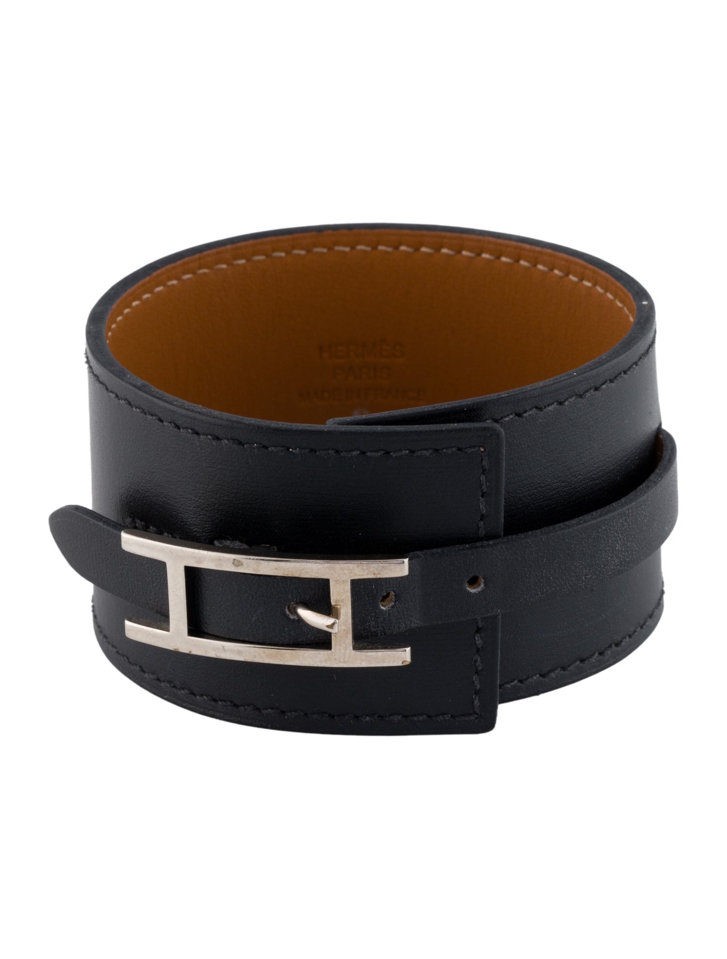 Hermès Leather Fleuron Wrap Bracelet