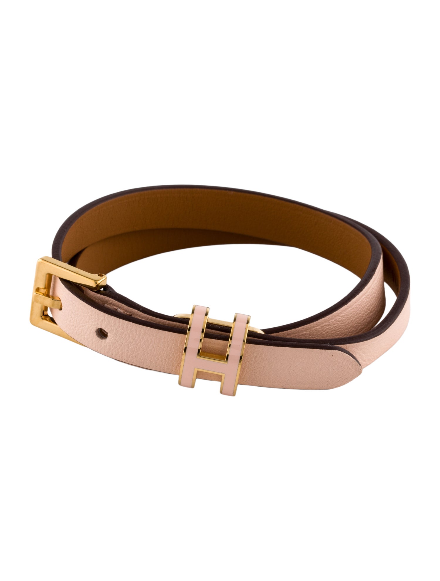 Hermès Lacquer & Leather Pop H Double Tour Wrap Bracelet