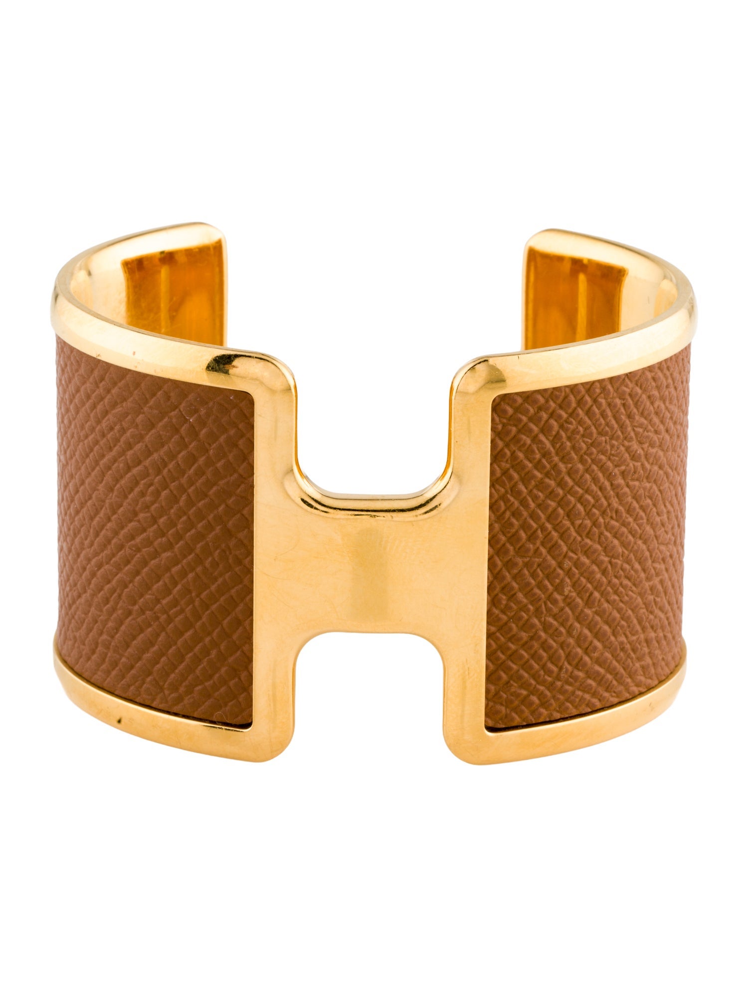 Hermès Leather Olympe Cuff Bracelet