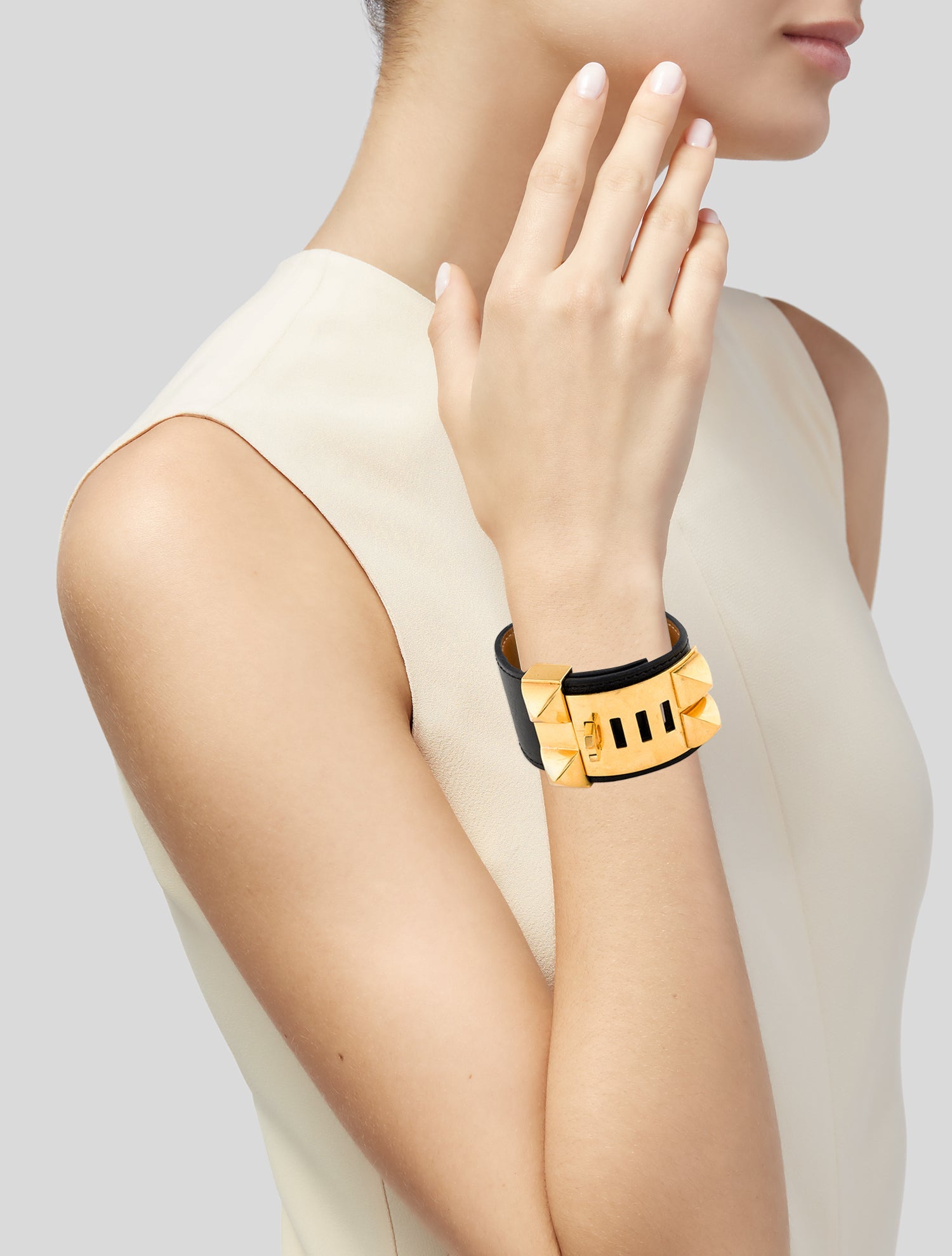 Hermès Leather Collier de Chein Wrap Bracelet