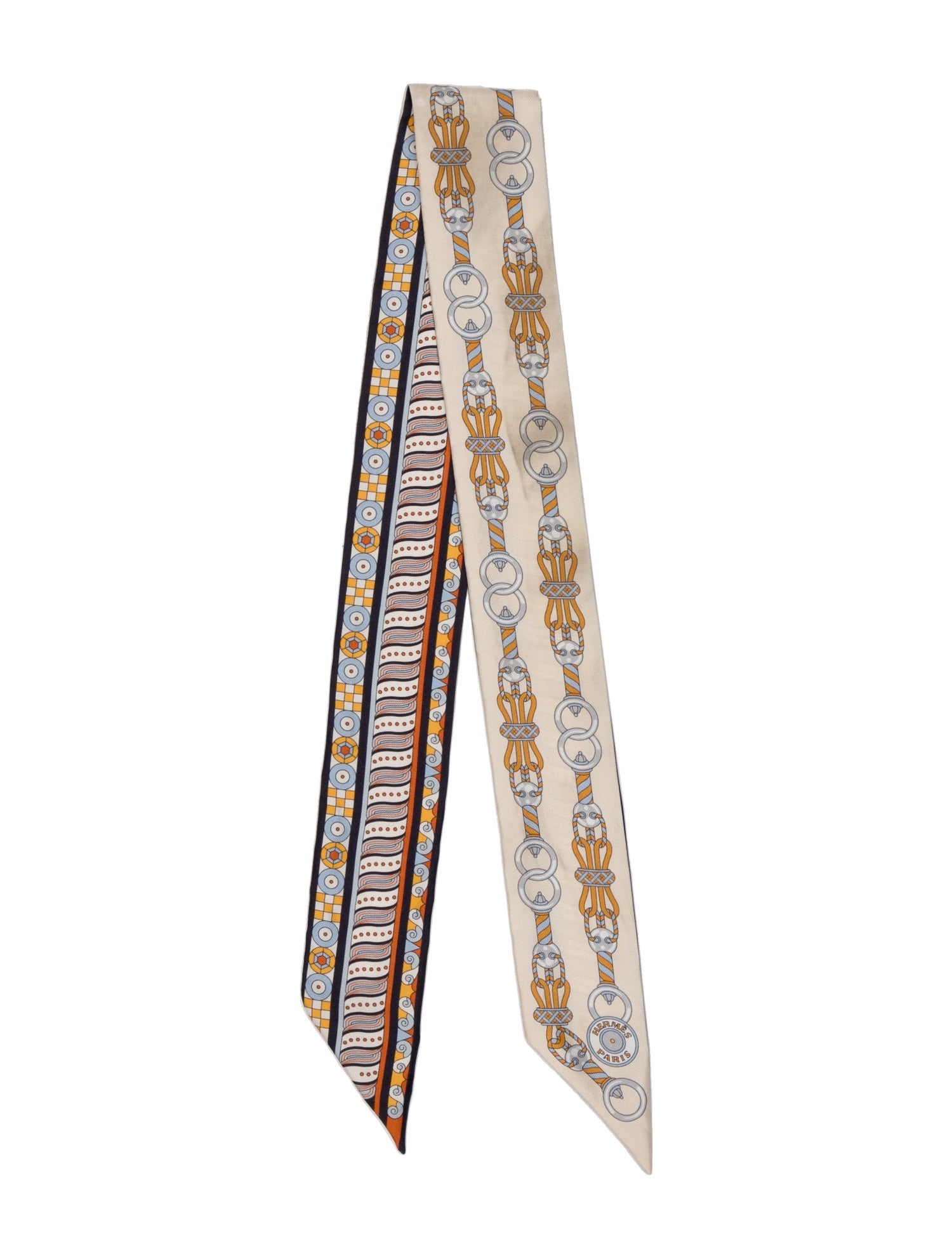 Hermès Harnais en Rosace Silk Twilly Scarf