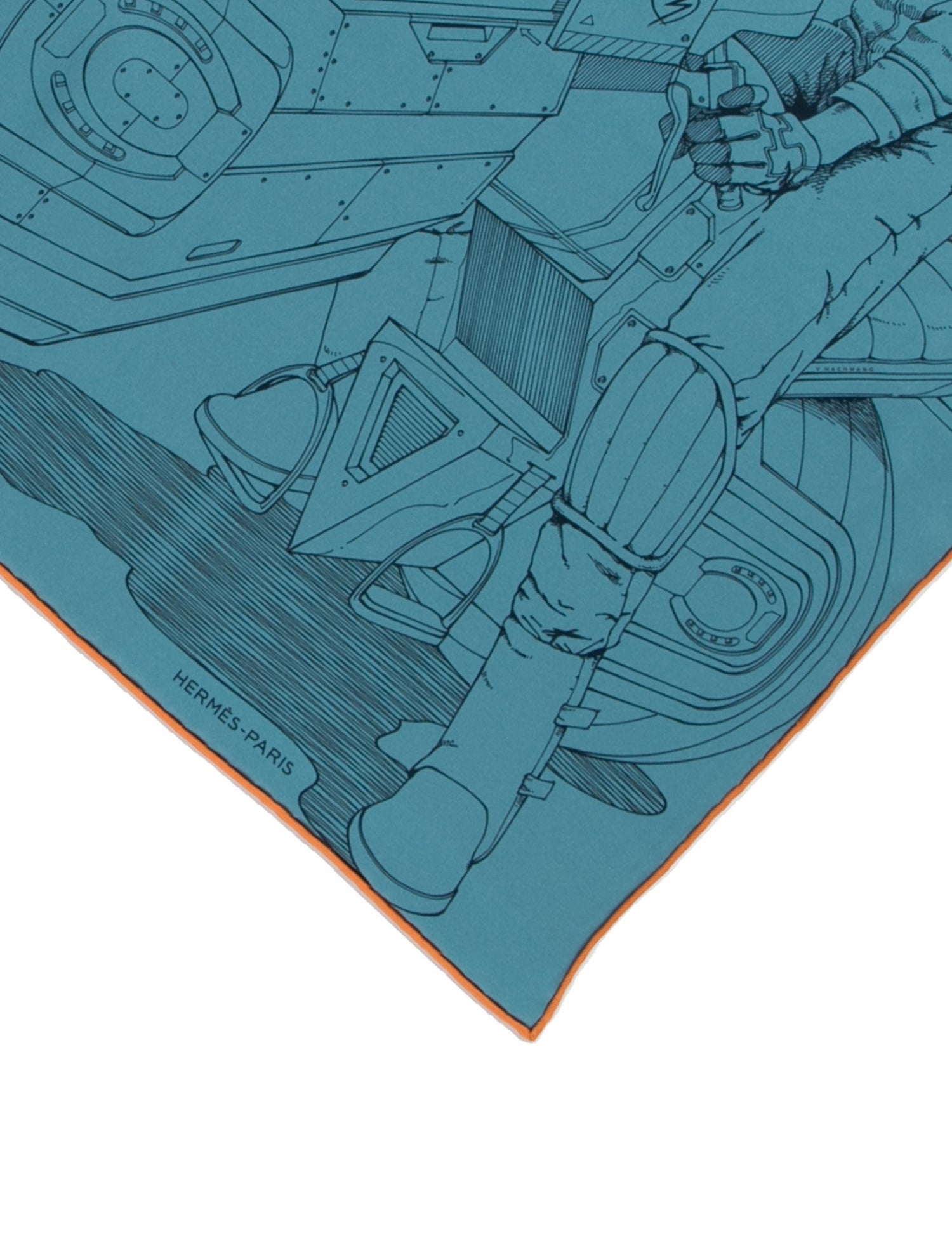 Hermès Mysterious Rider Pocket Square