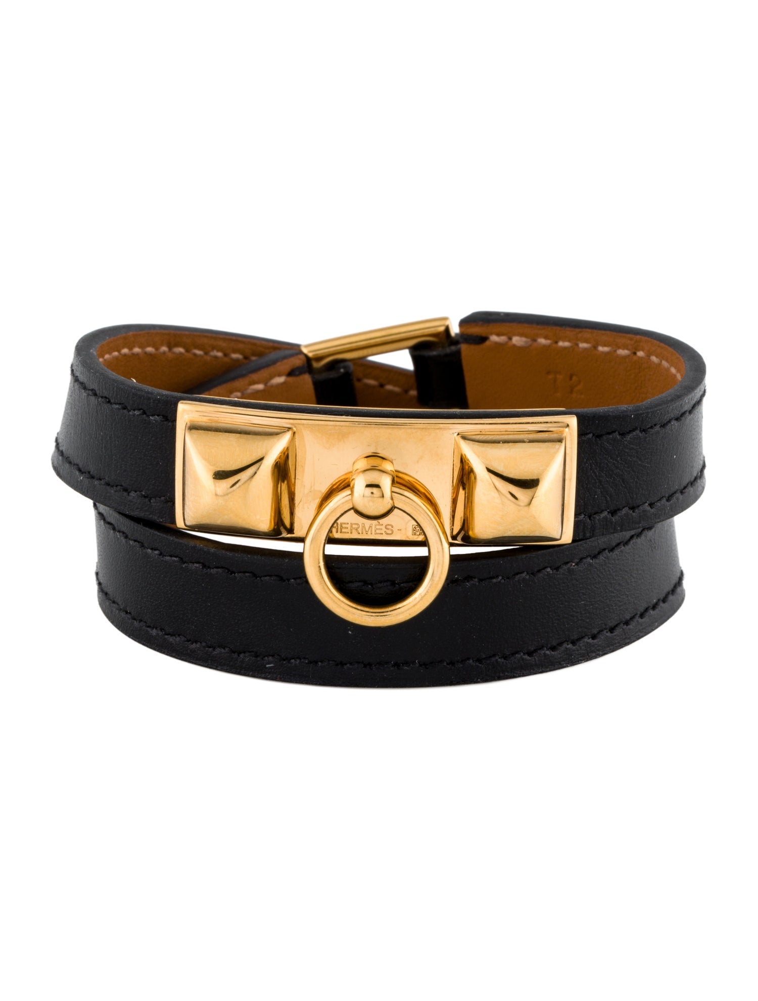 Hermès Leather Rivale Double Tour Wrap Bracelet