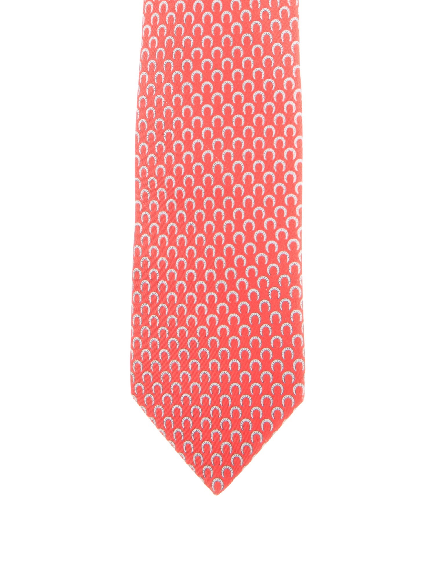 Hermès Silk tie Featuring Horseshoe Pattern.