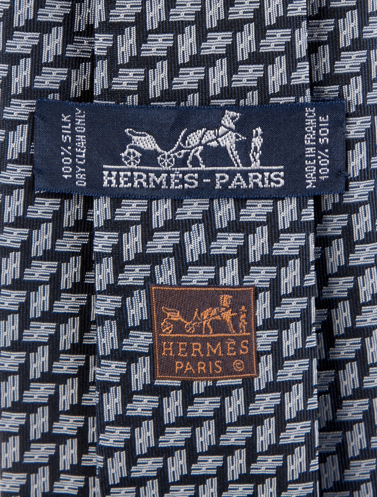 Hermès Patterned Silk Tie