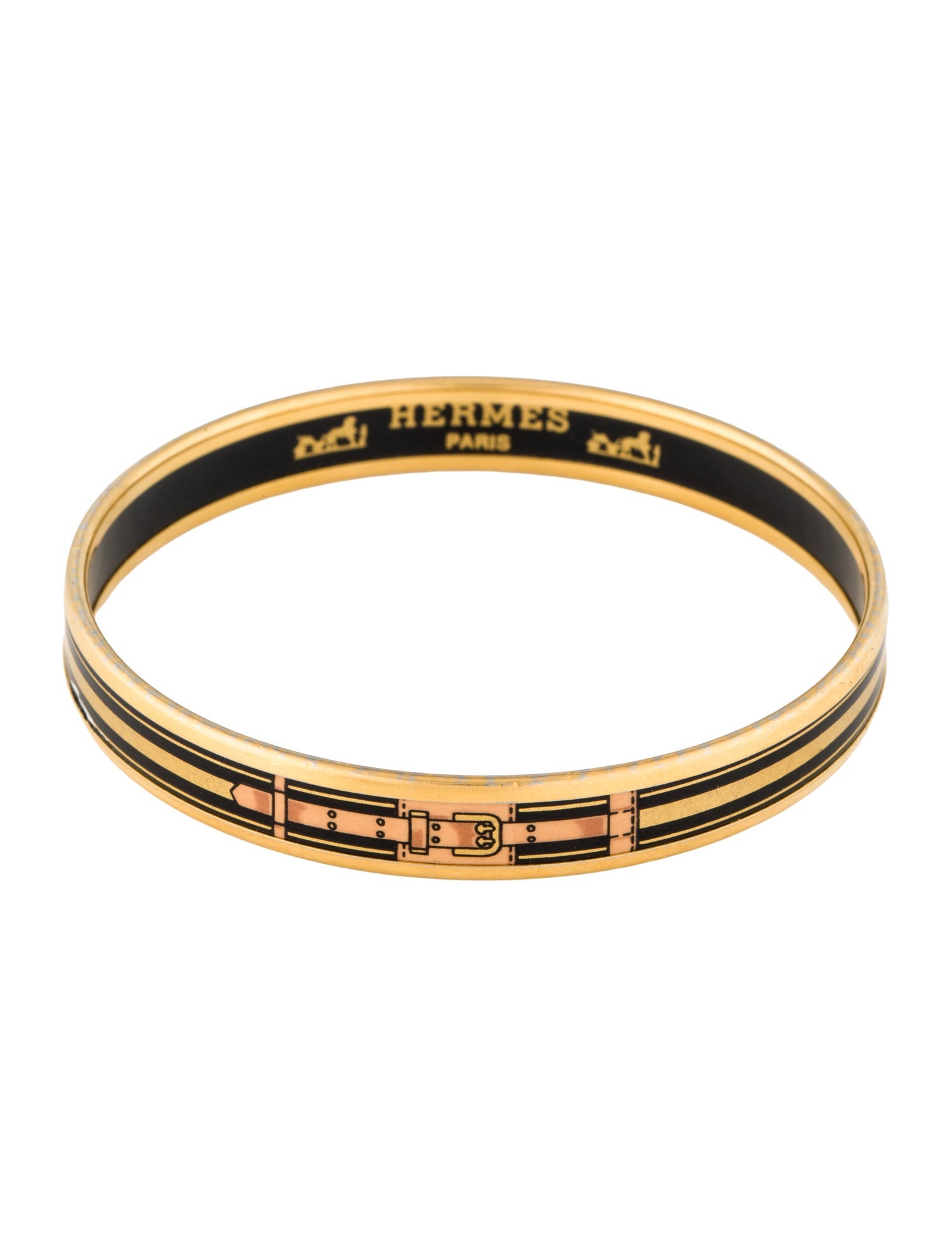 Hermès Vintage Enamel Narrow Bangle Bracelet