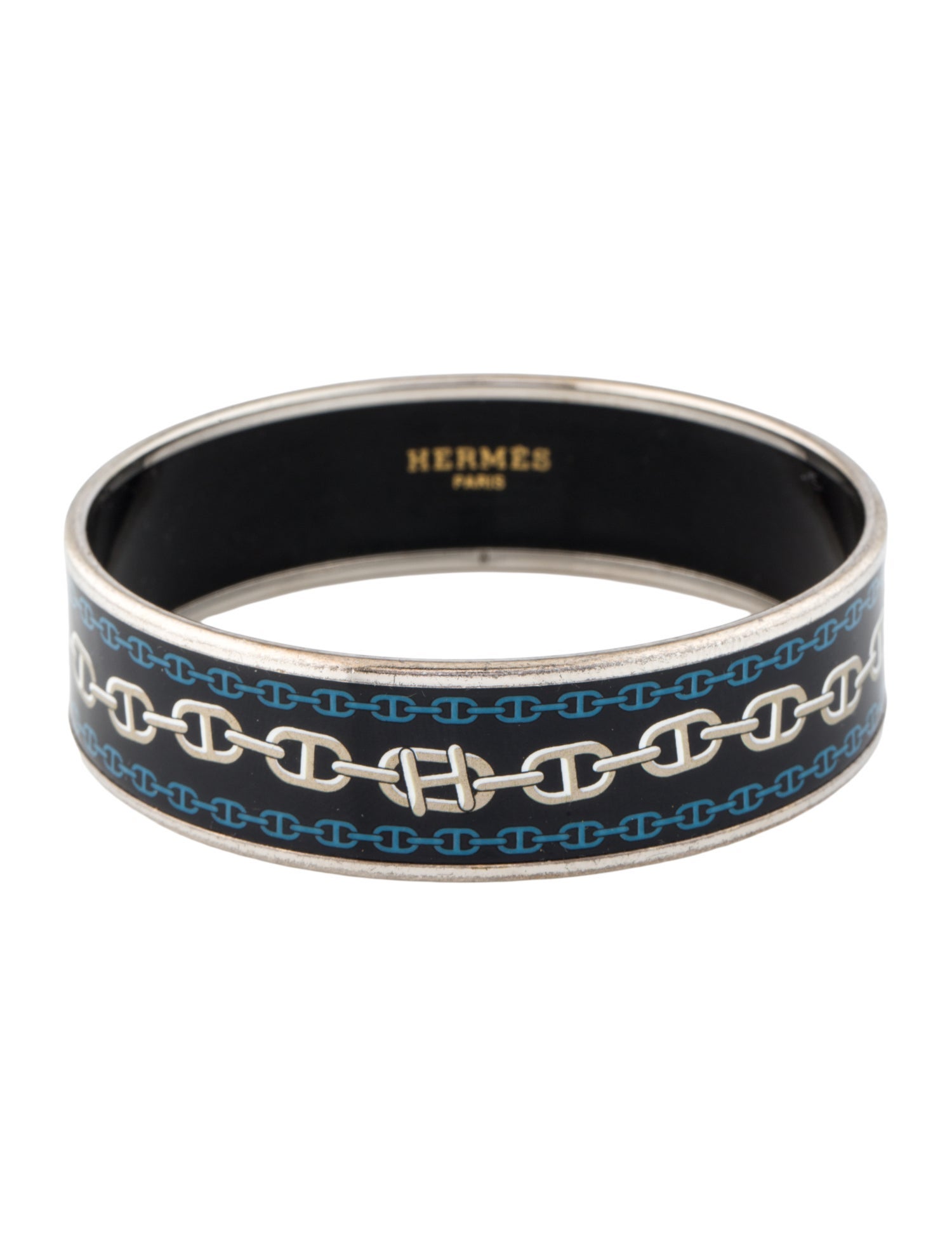 Hermès Enamel Wide Bangle Bracelet