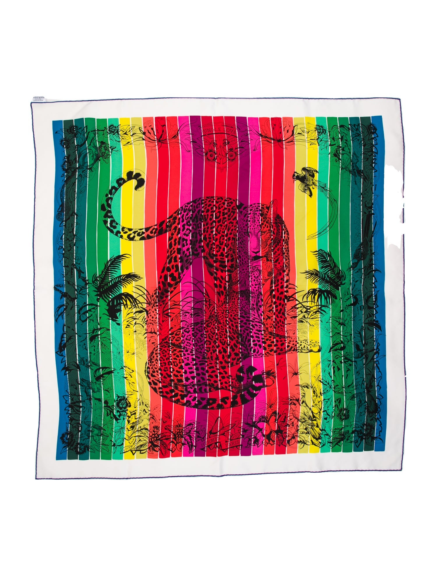 Hermès Jungle Love Rainbow Silk Scarf