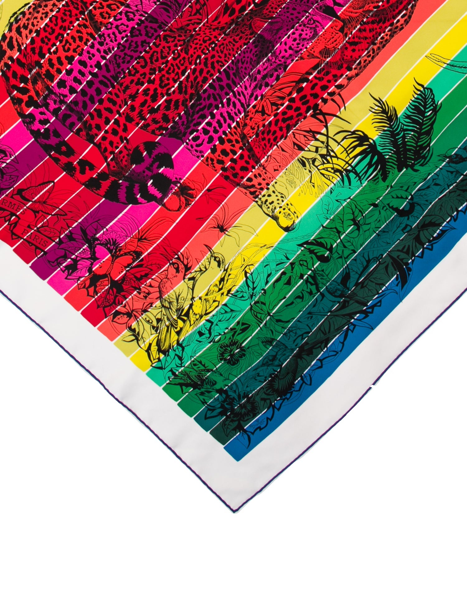 Hermès Jungle Love Rainbow Silk Scarf