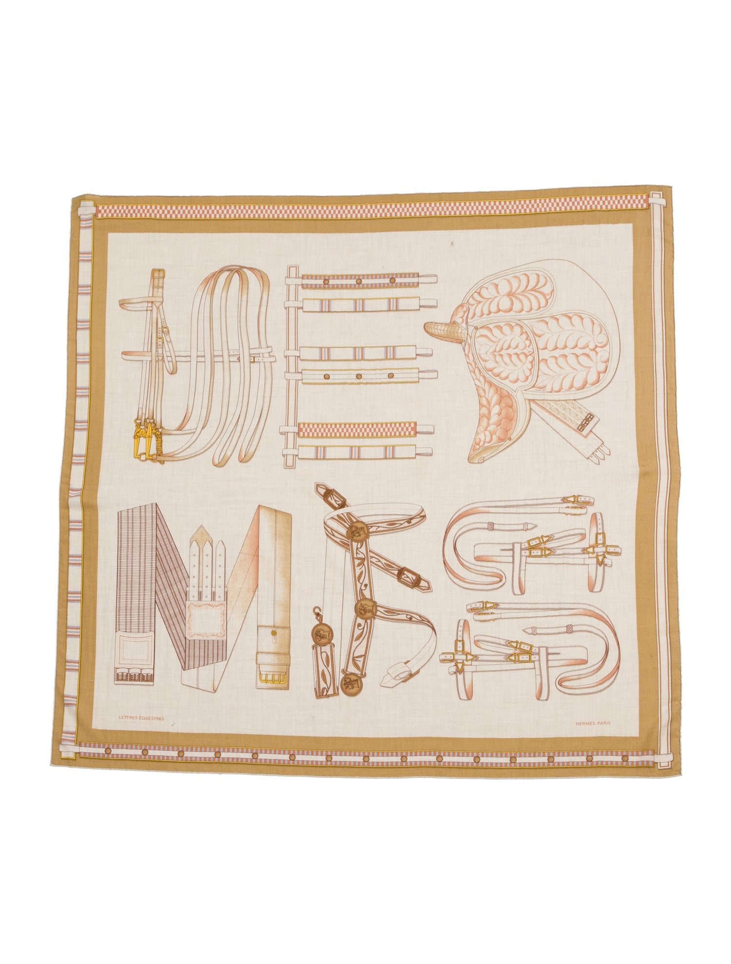 Hermès Lettres Equestres Cashmere Shawl