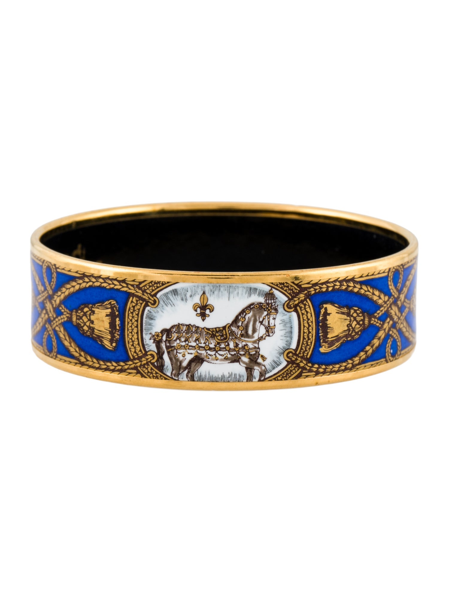 Hermès Enamel Wide Bangle Bracelet