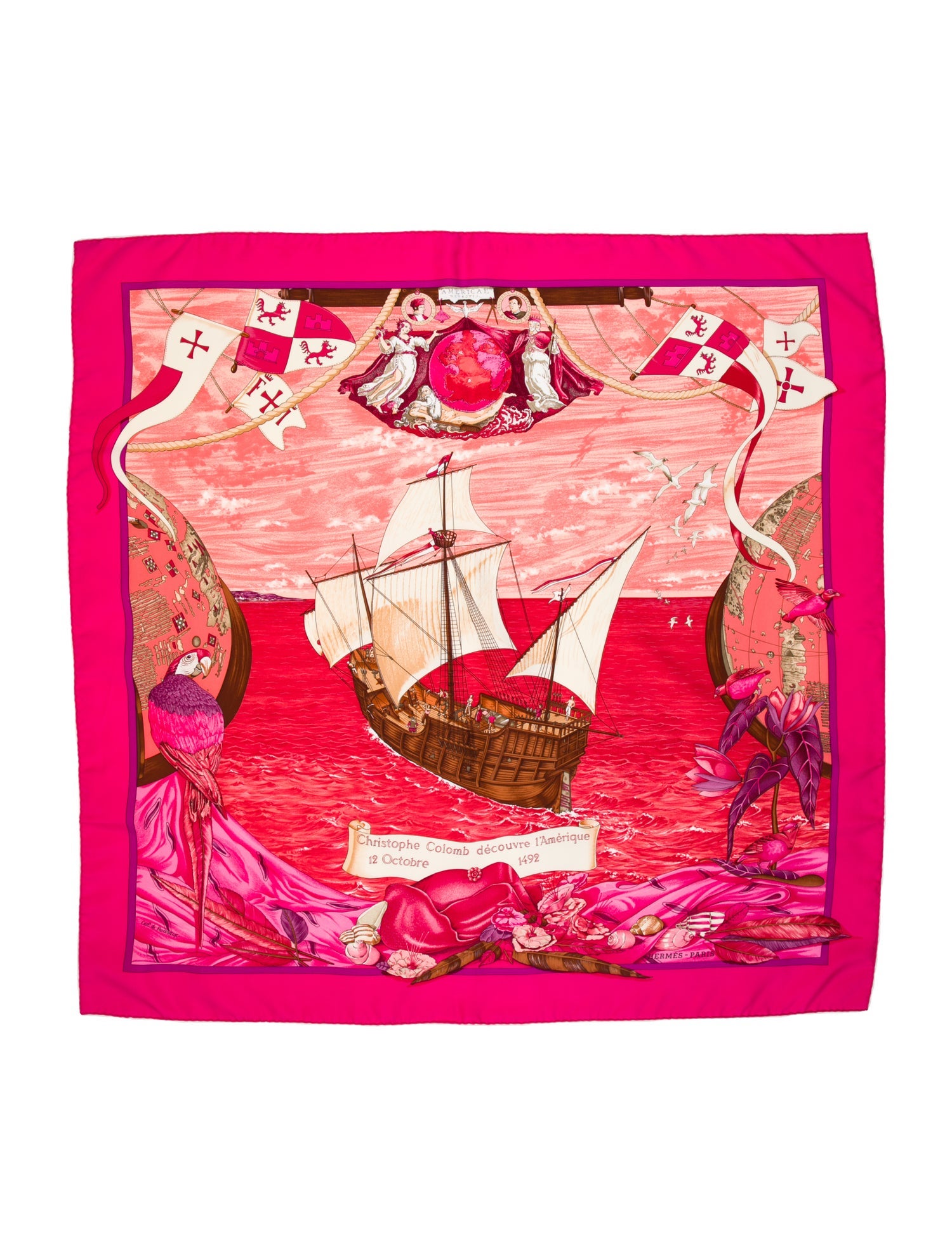 Hermès Christophe Colomb Découvre l'Amerique Silk Scarf