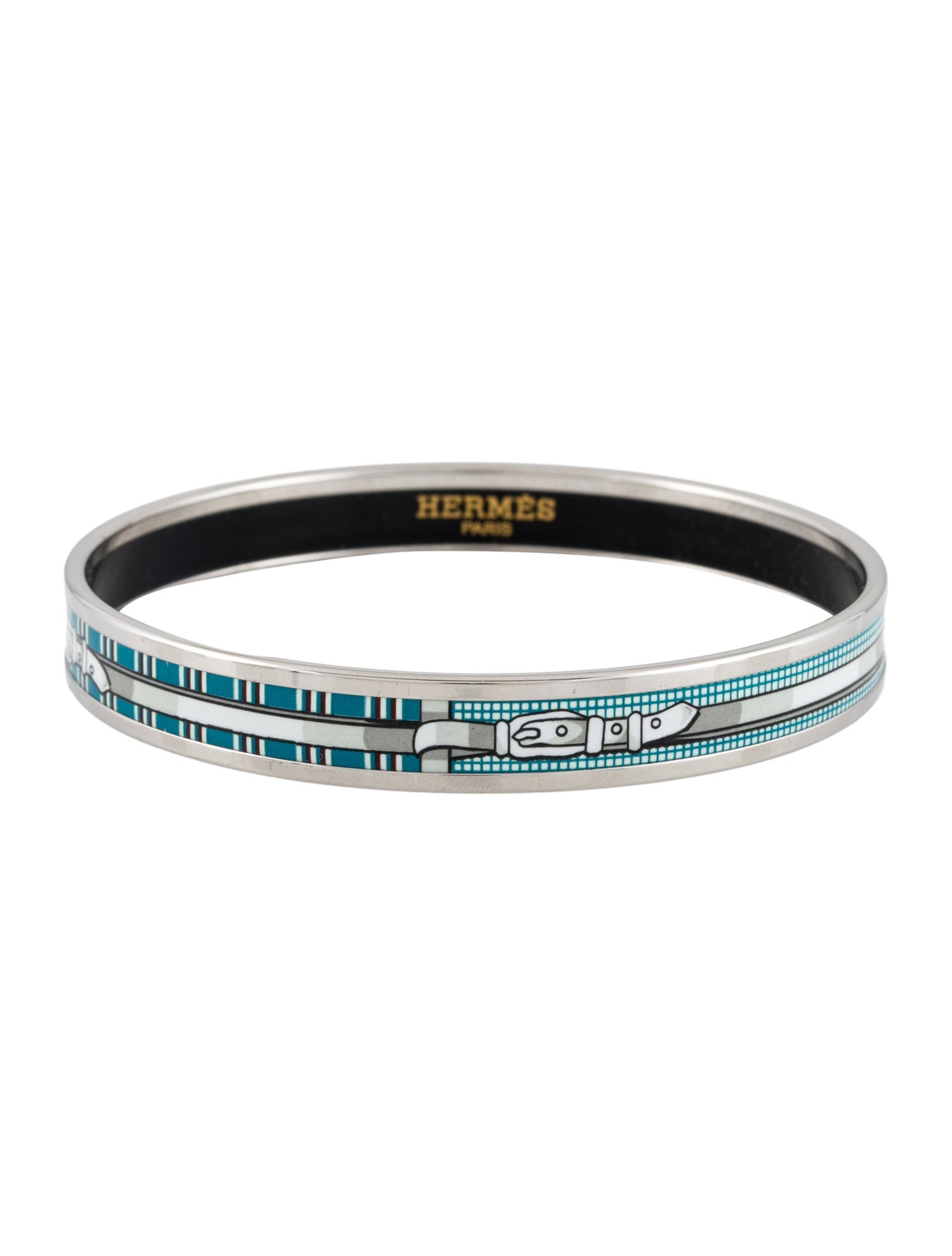 Hermès Enamel Narrow Bangle Bracelet