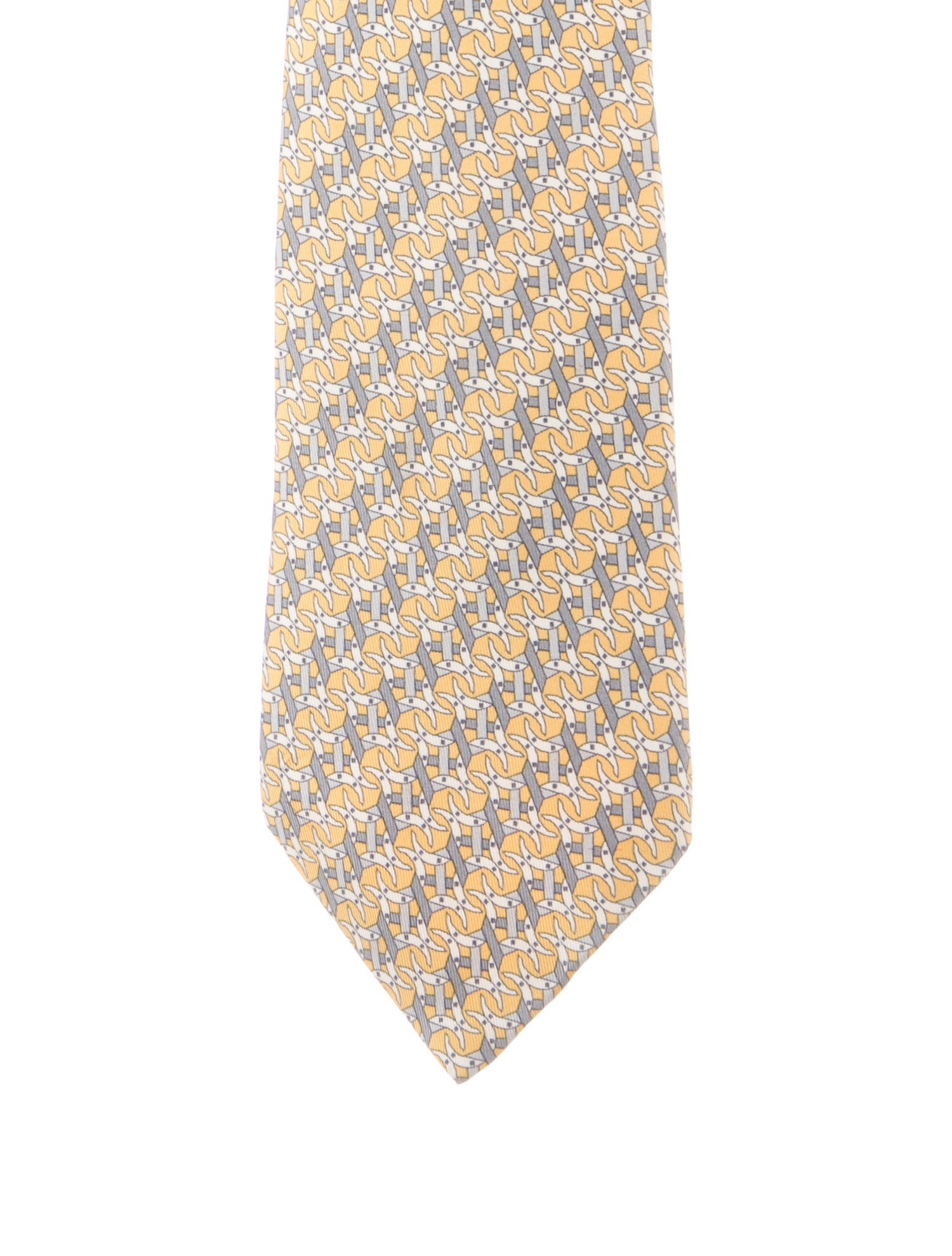 Hermès Pattern Print Silk Tie