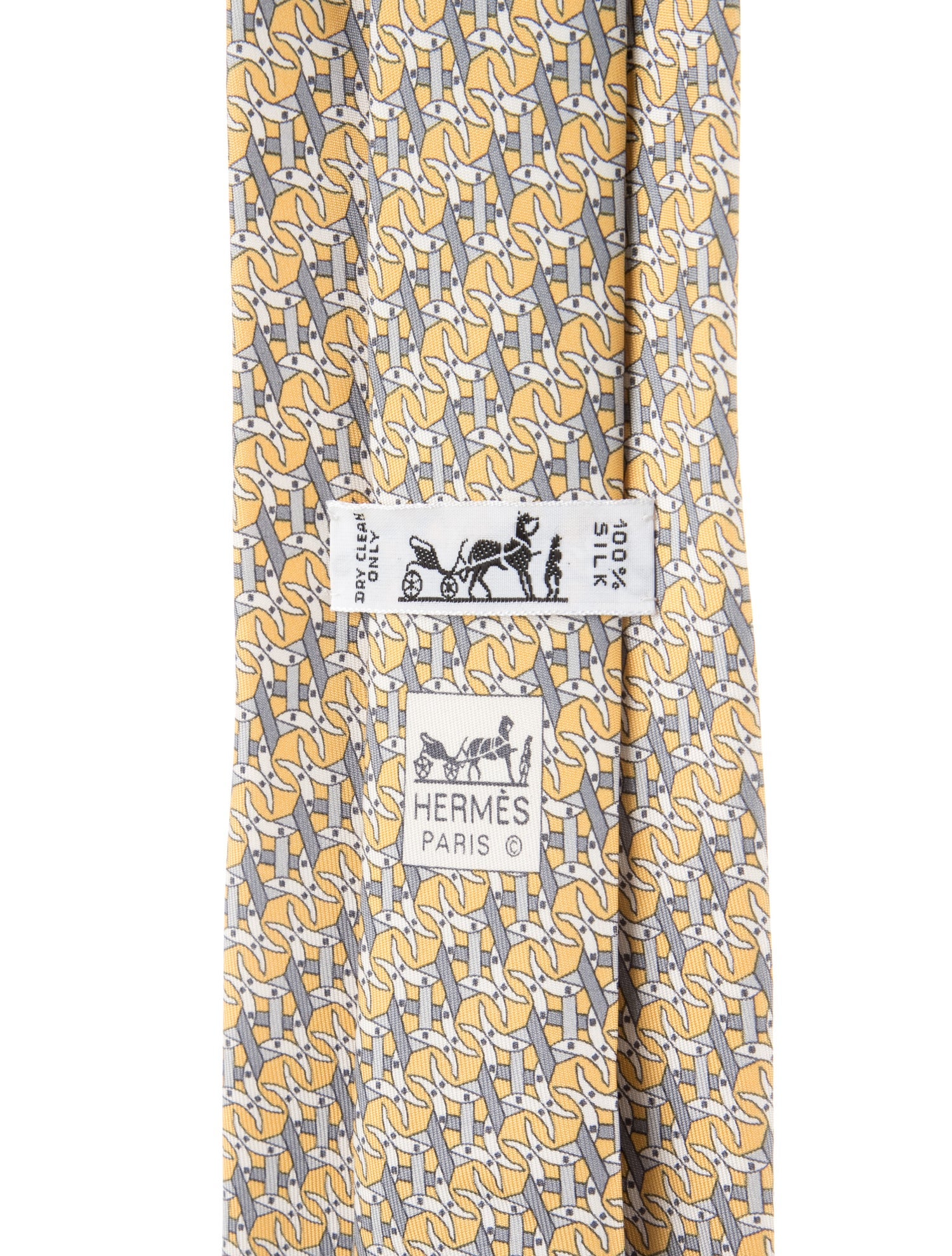 Hermès Pattern Print Silk Tie