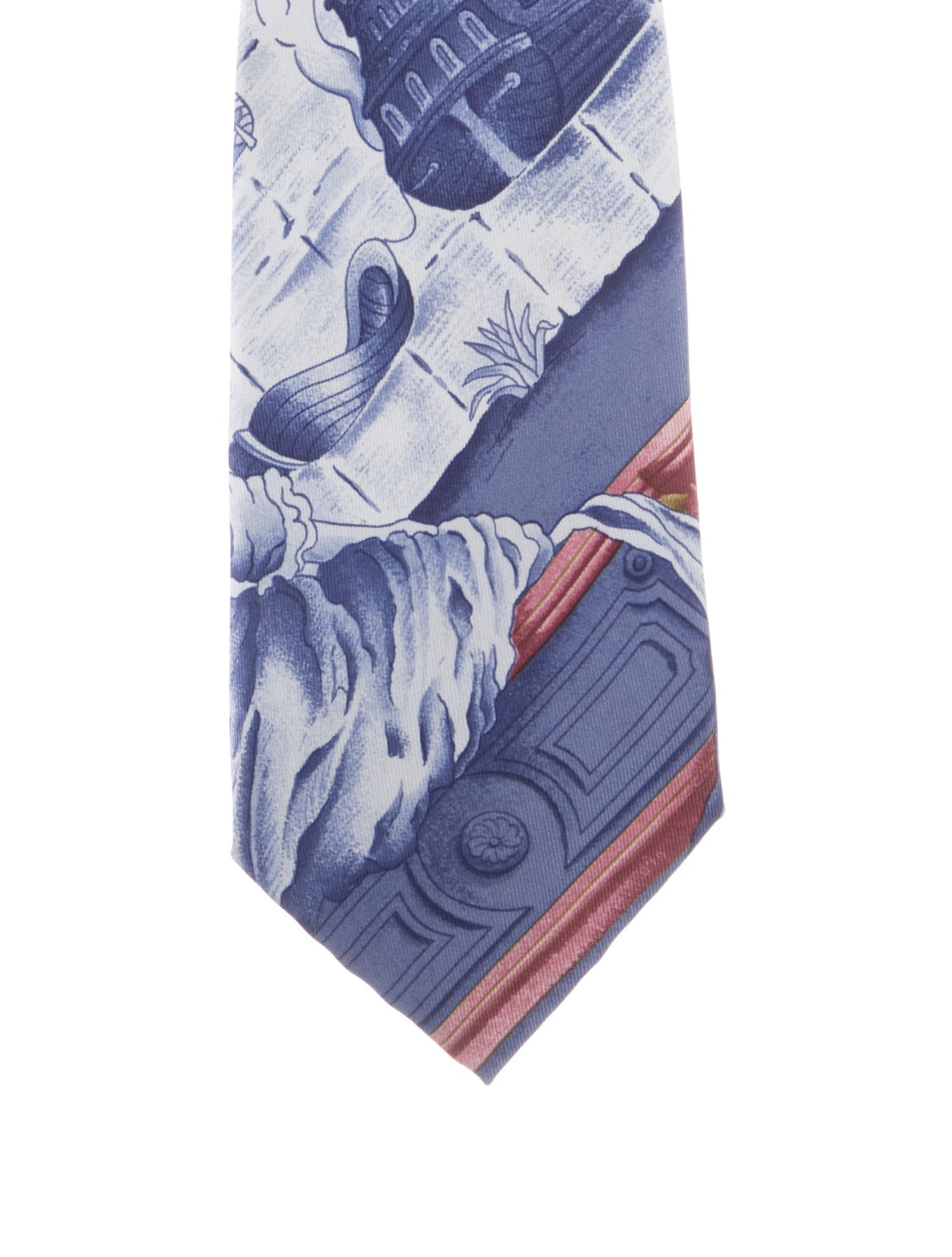 Hermès Pattern Print Silk Tie