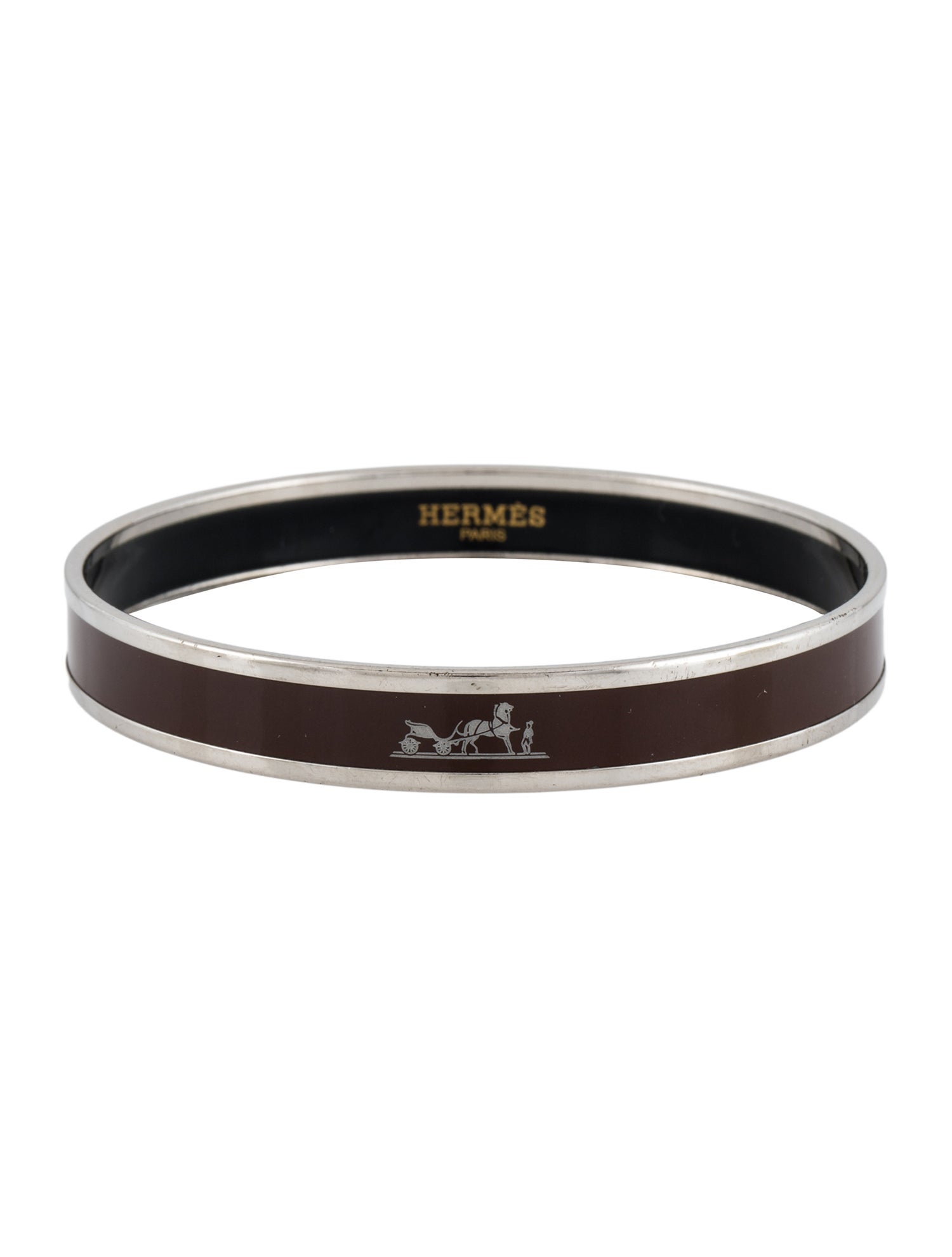 Hermès Enamel Narrow Bangle Bracelet