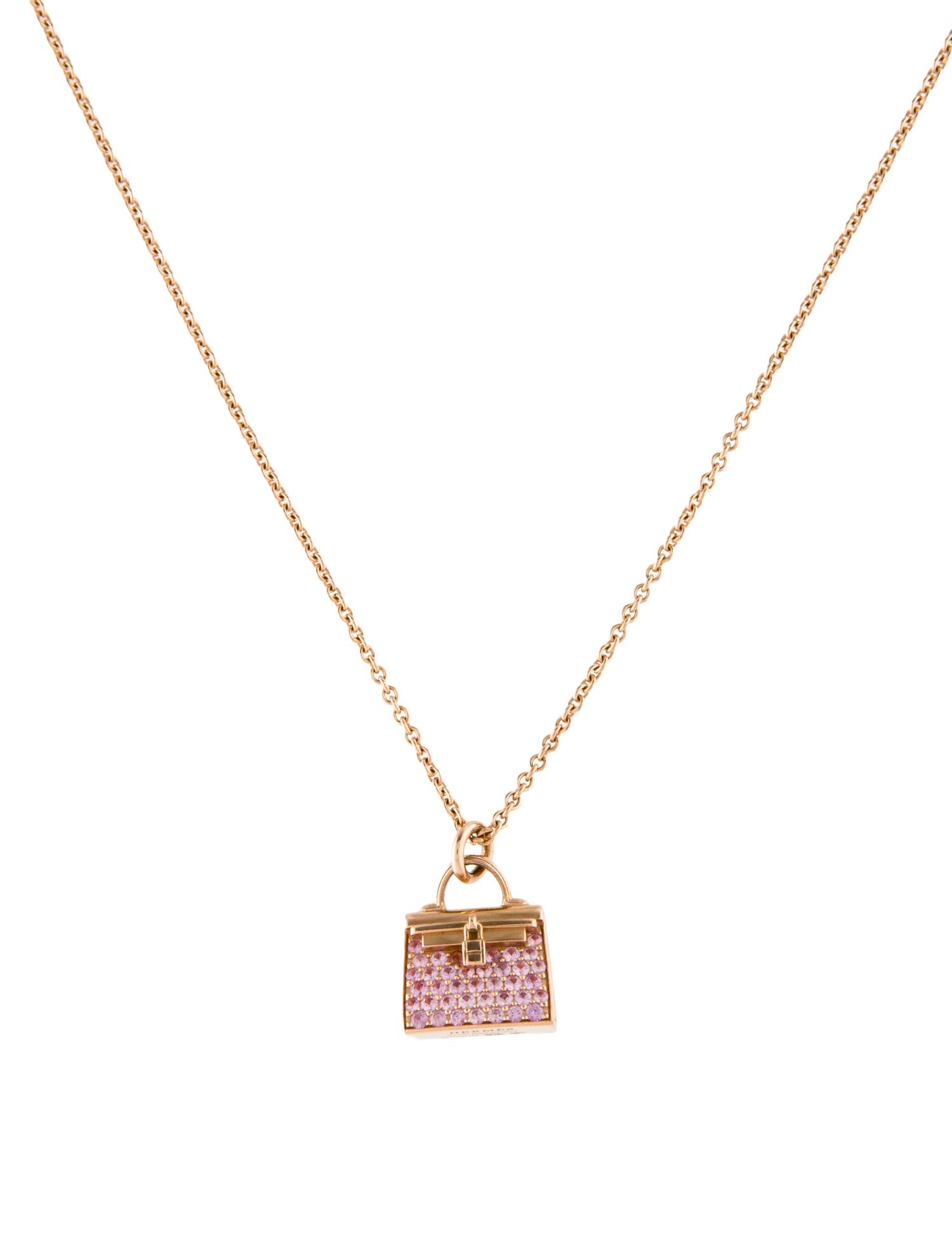 Hermès 18K Sapphire Amulettes Kelly Pendant Necklace