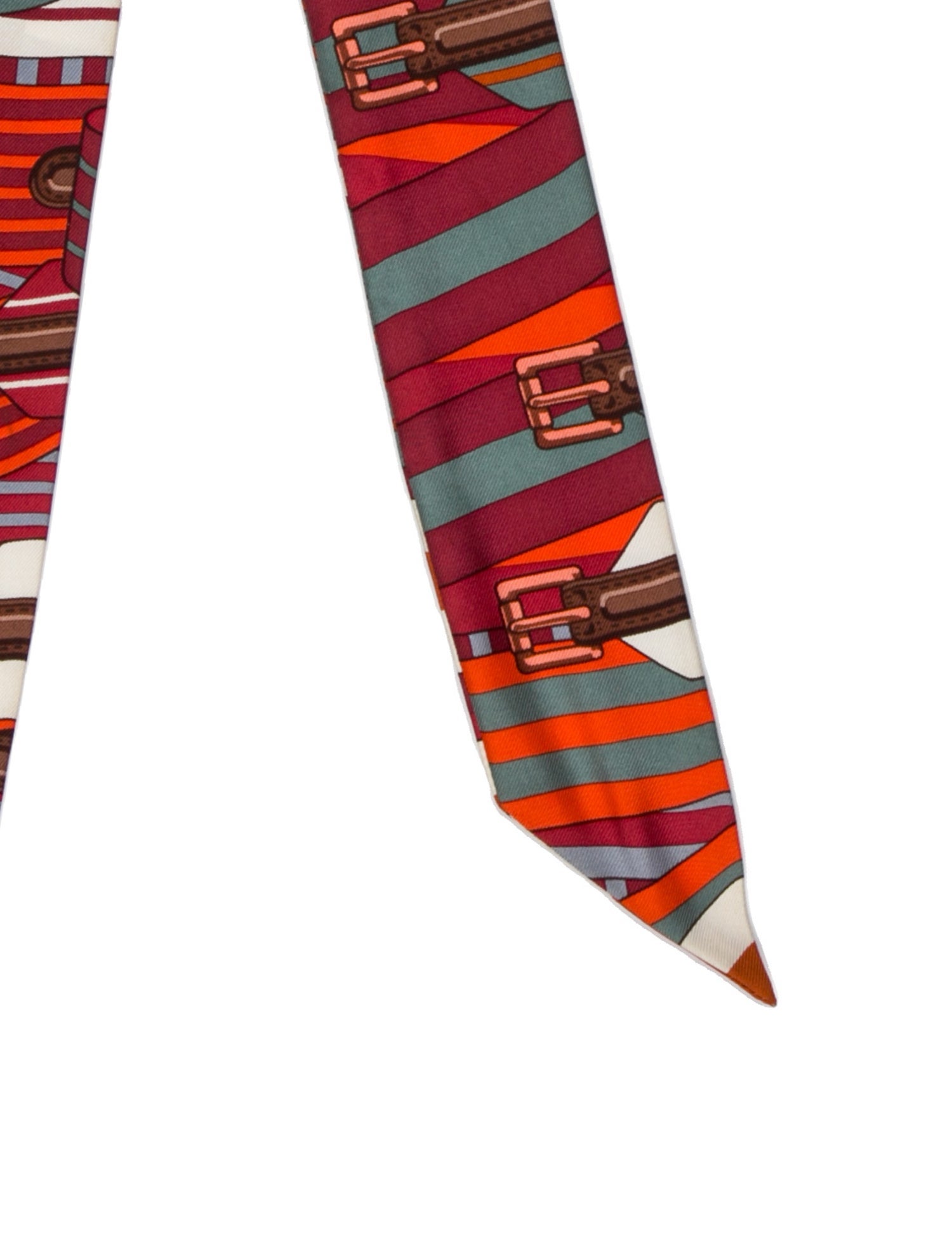 Hermès Les Sangles Silk Twilly Scarf