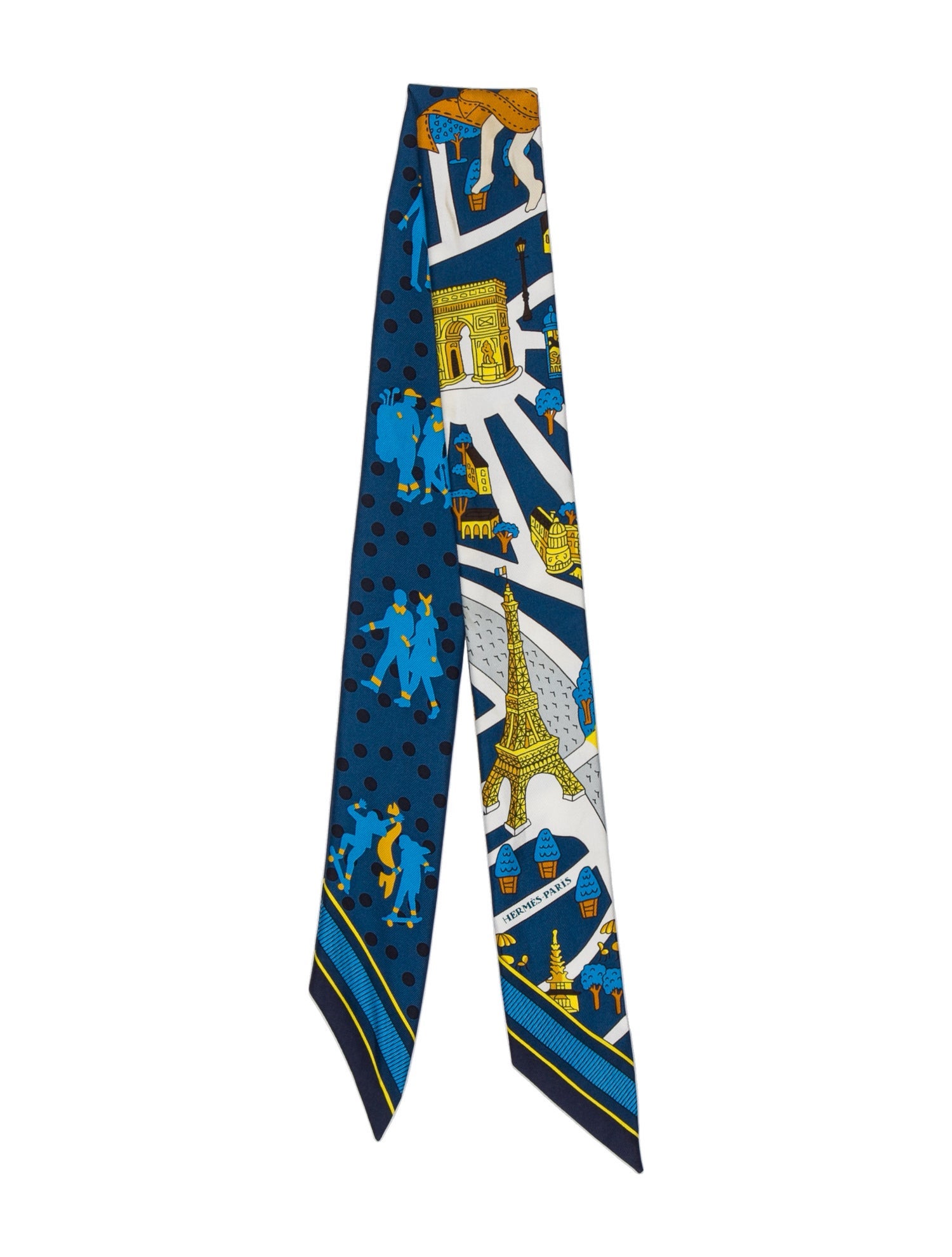 Hermès Les Nouveaux Amoureux de Paris Silk Twilly Scarf