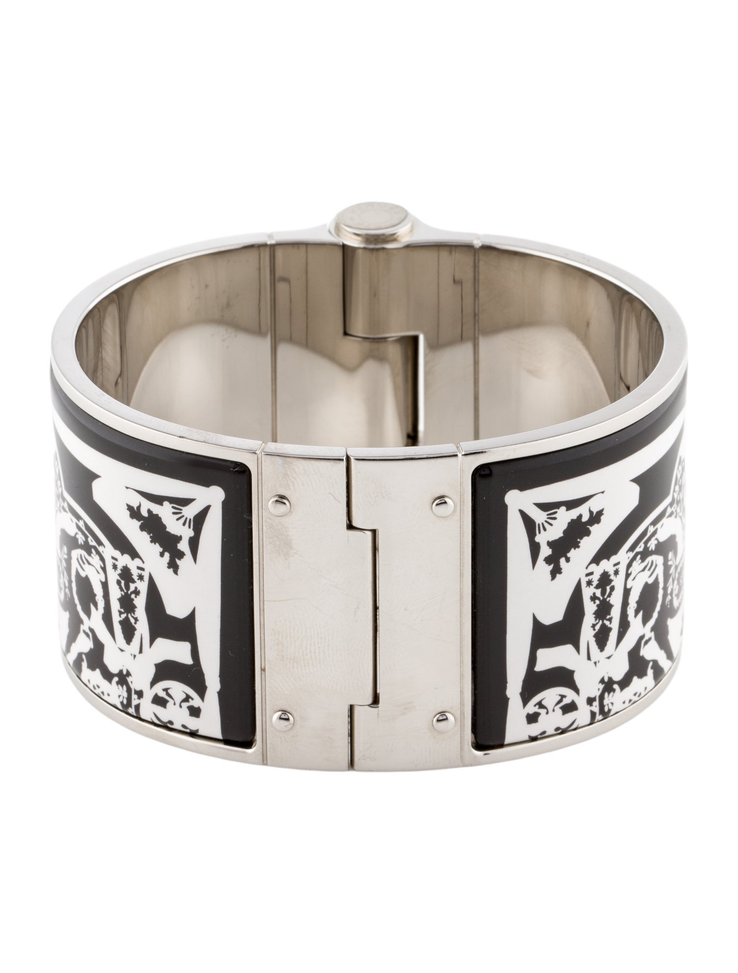 Hermès Enamel Extra Wide Hinged Bracelet