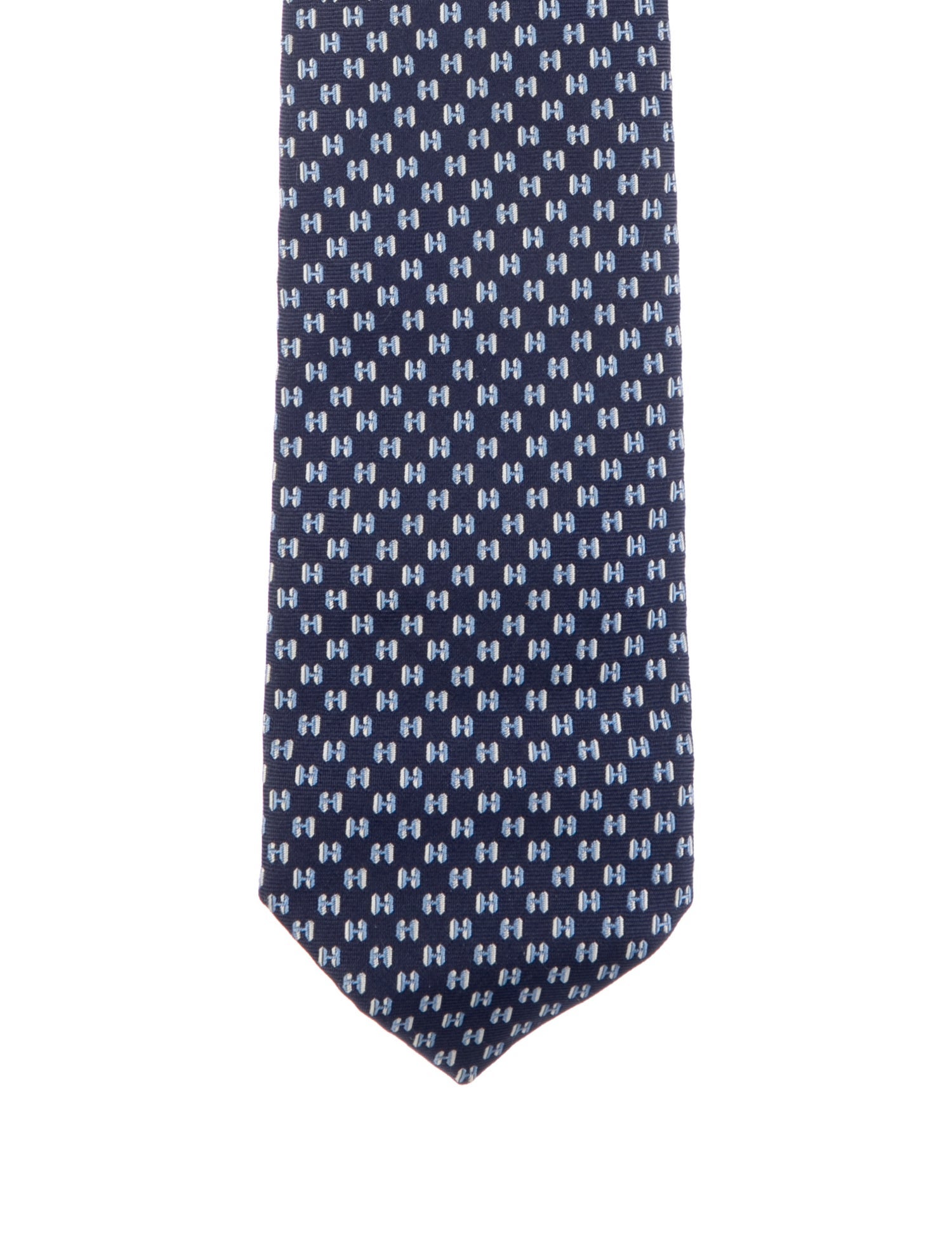Hermès Pattern Print Silk Tie