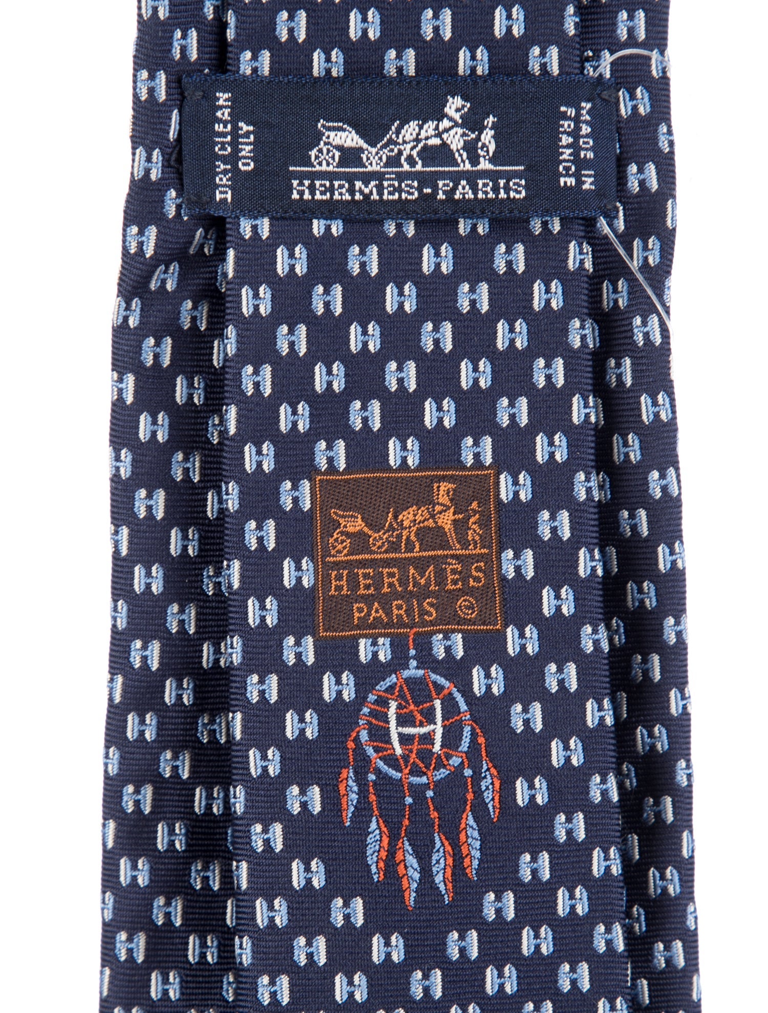 Hermès Pattern Print Silk Tie