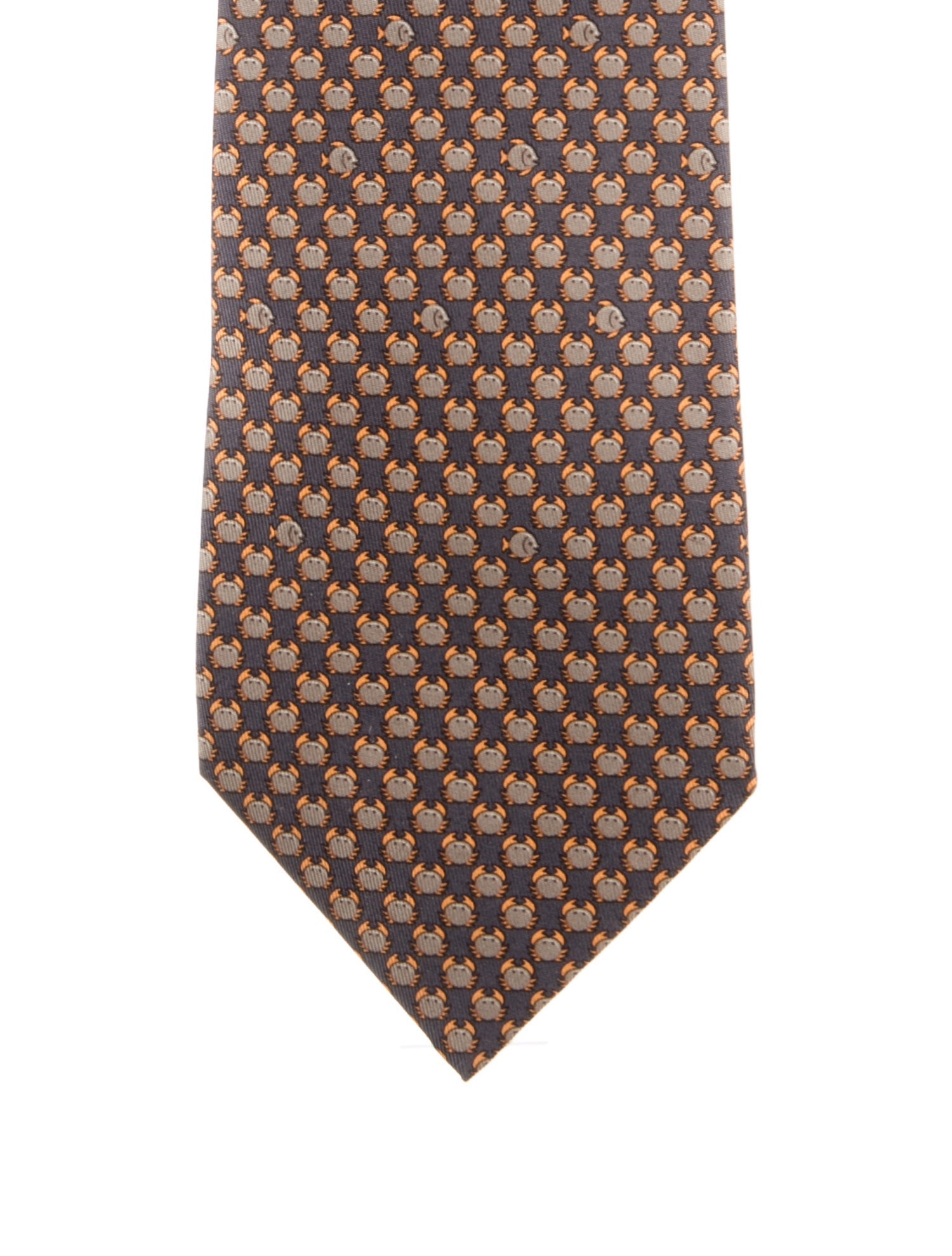 Hermès Pattern Print Silk Tie
