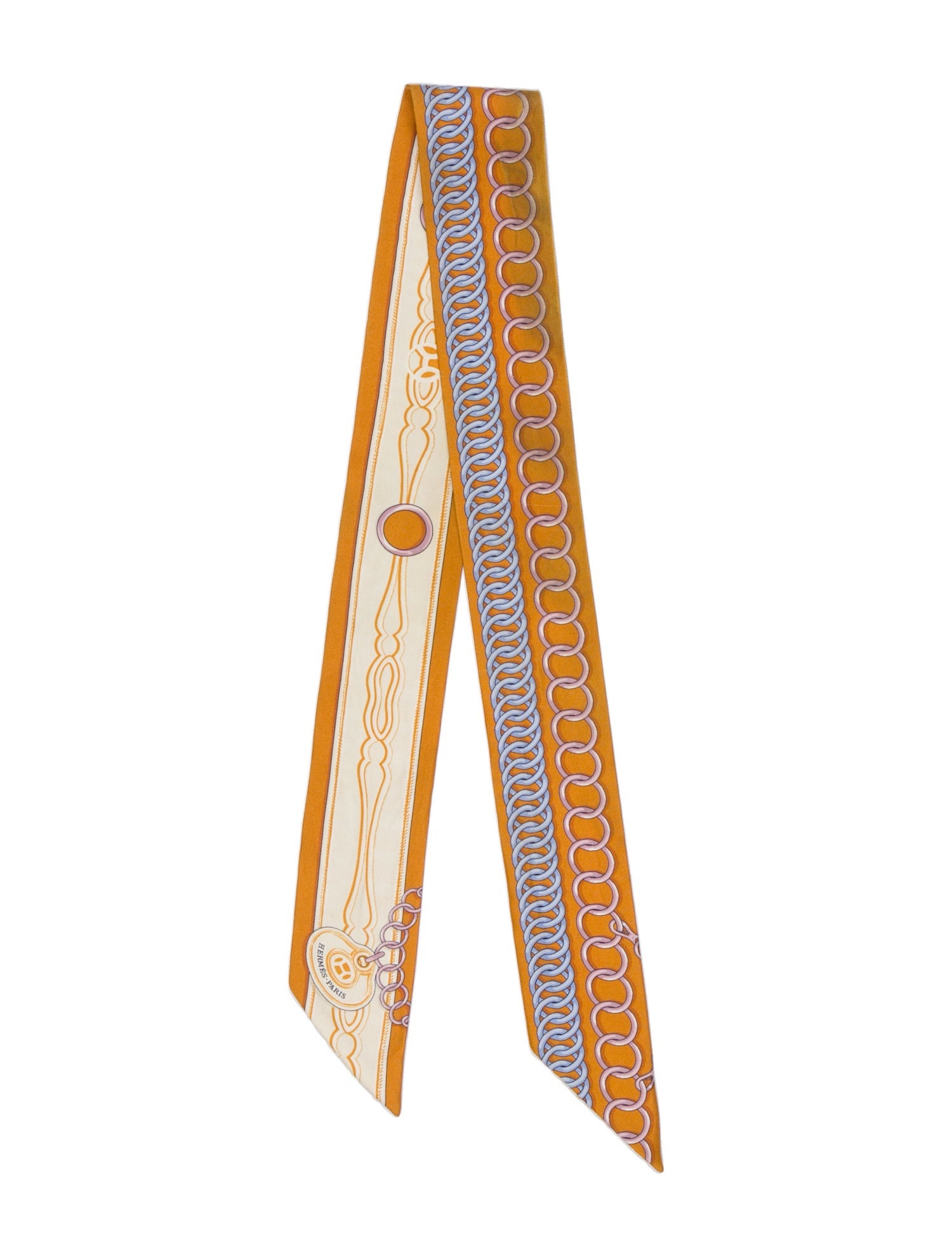 Hermès Maillons Silk Twilly Scarf