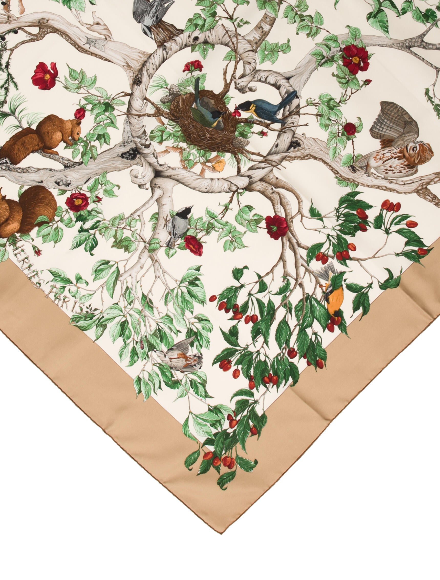 Hermès Au Coeur Des Bois Silk Scarf