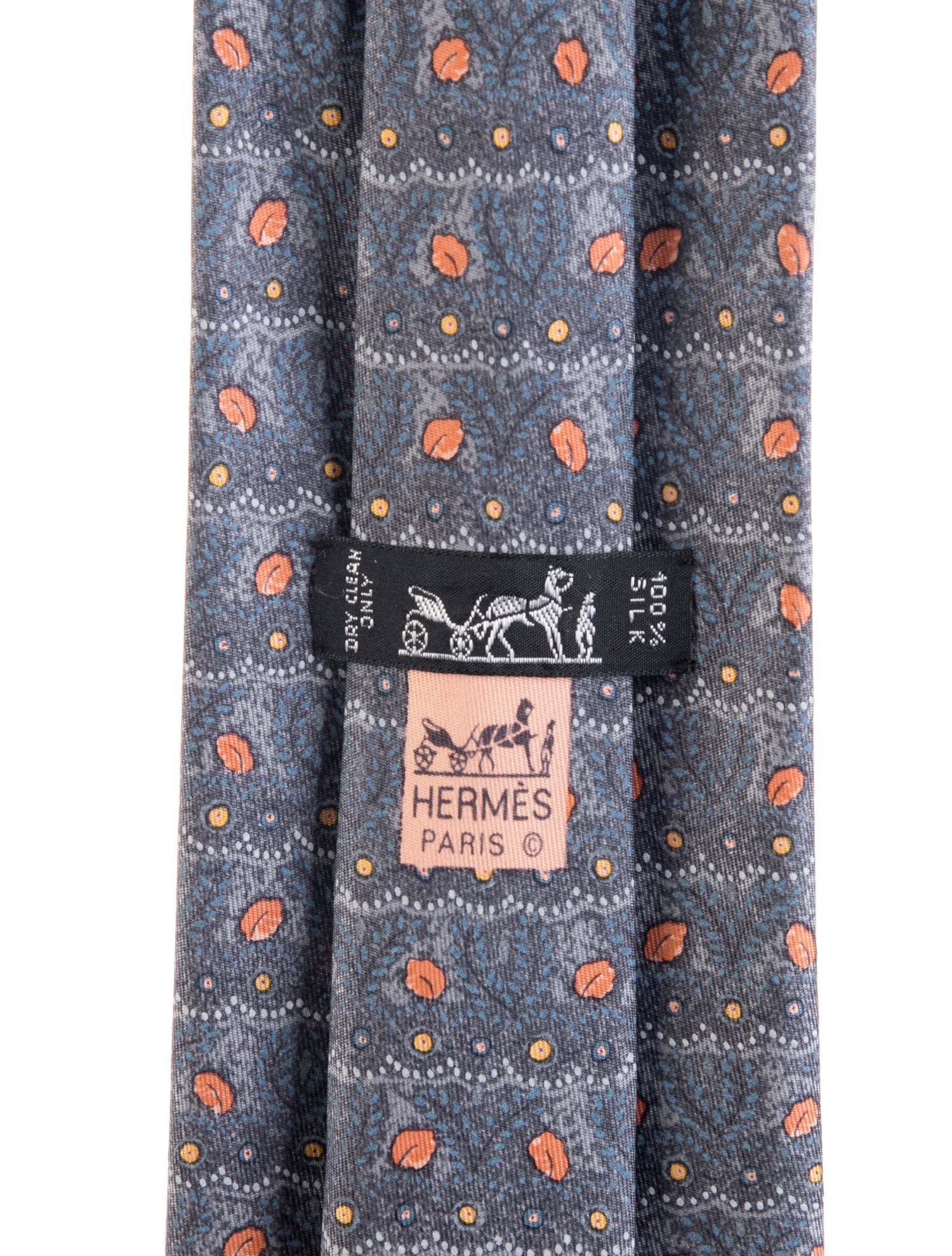 Hermès Pattern Print Silk Tie