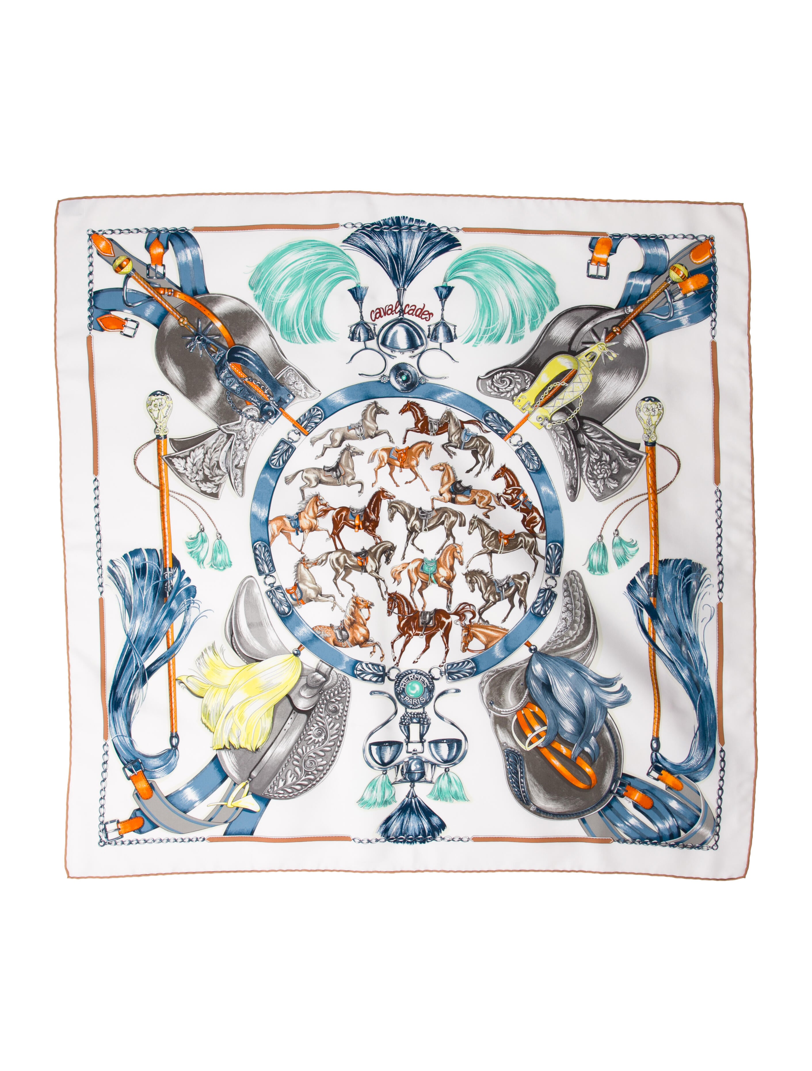 Hermès Cavalcades Silk Scarf