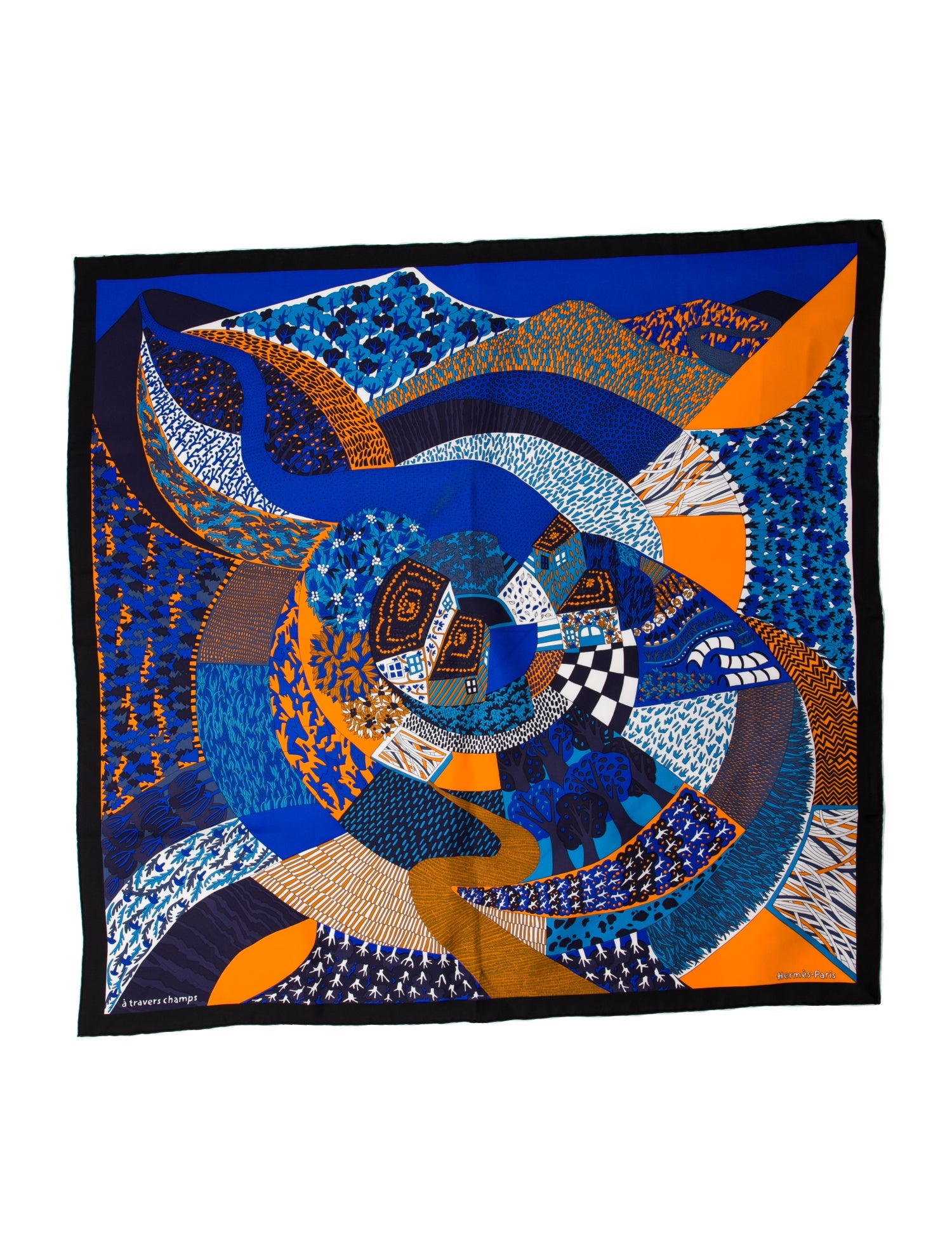 Hermès á Travers Champs Silk Scarf