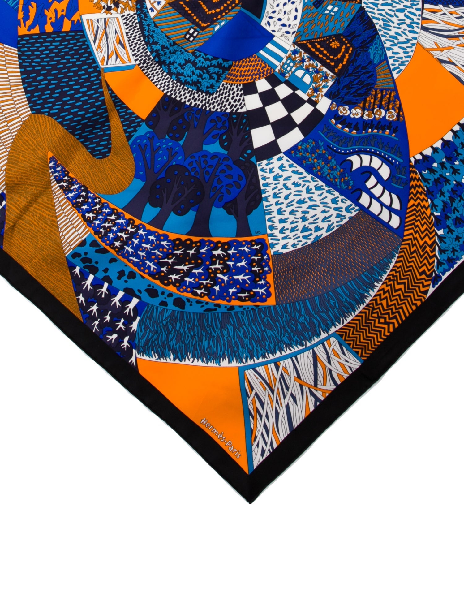 Hermès á Travers Champs Silk Scarf